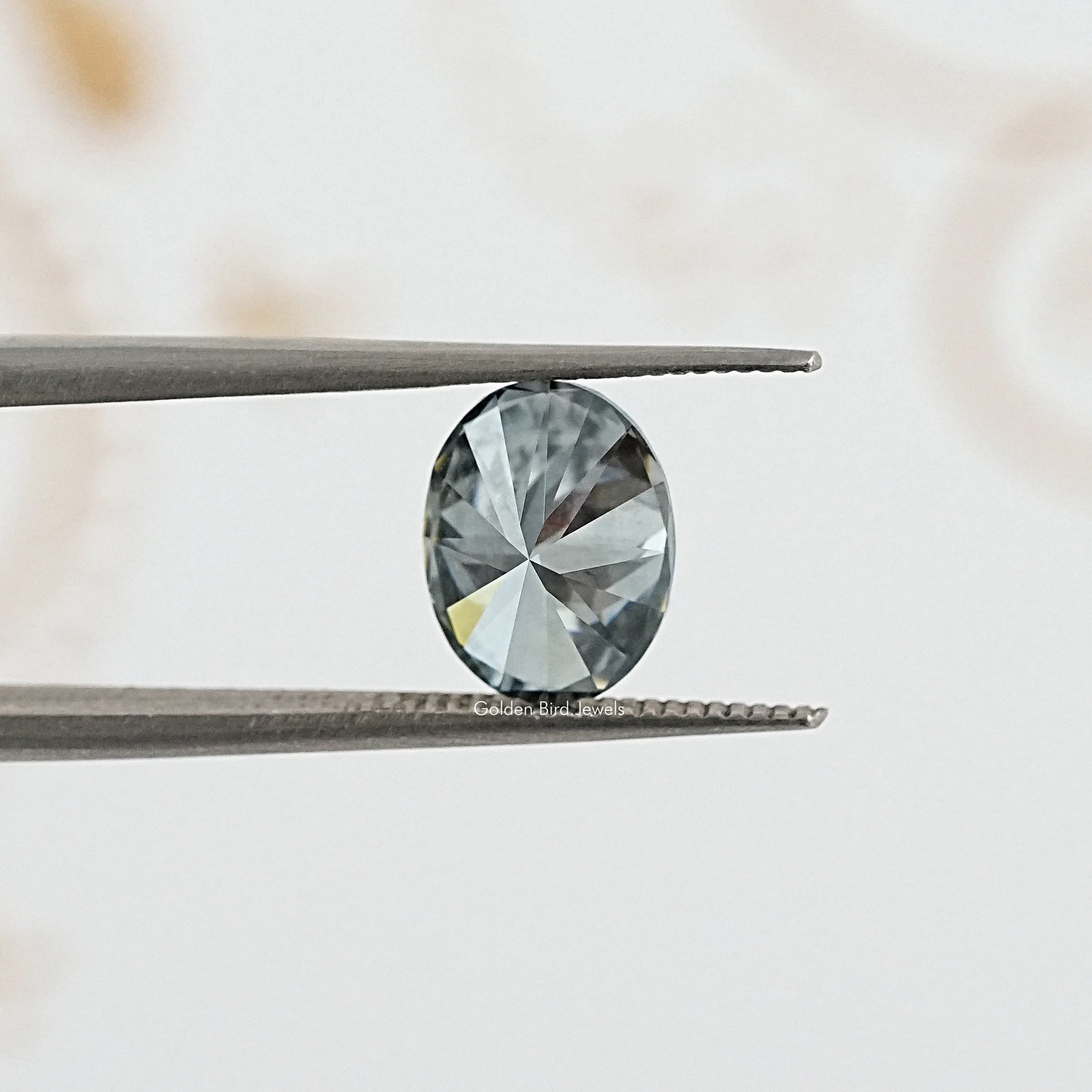 Gray Oval Cut Loose Moissanite Stone