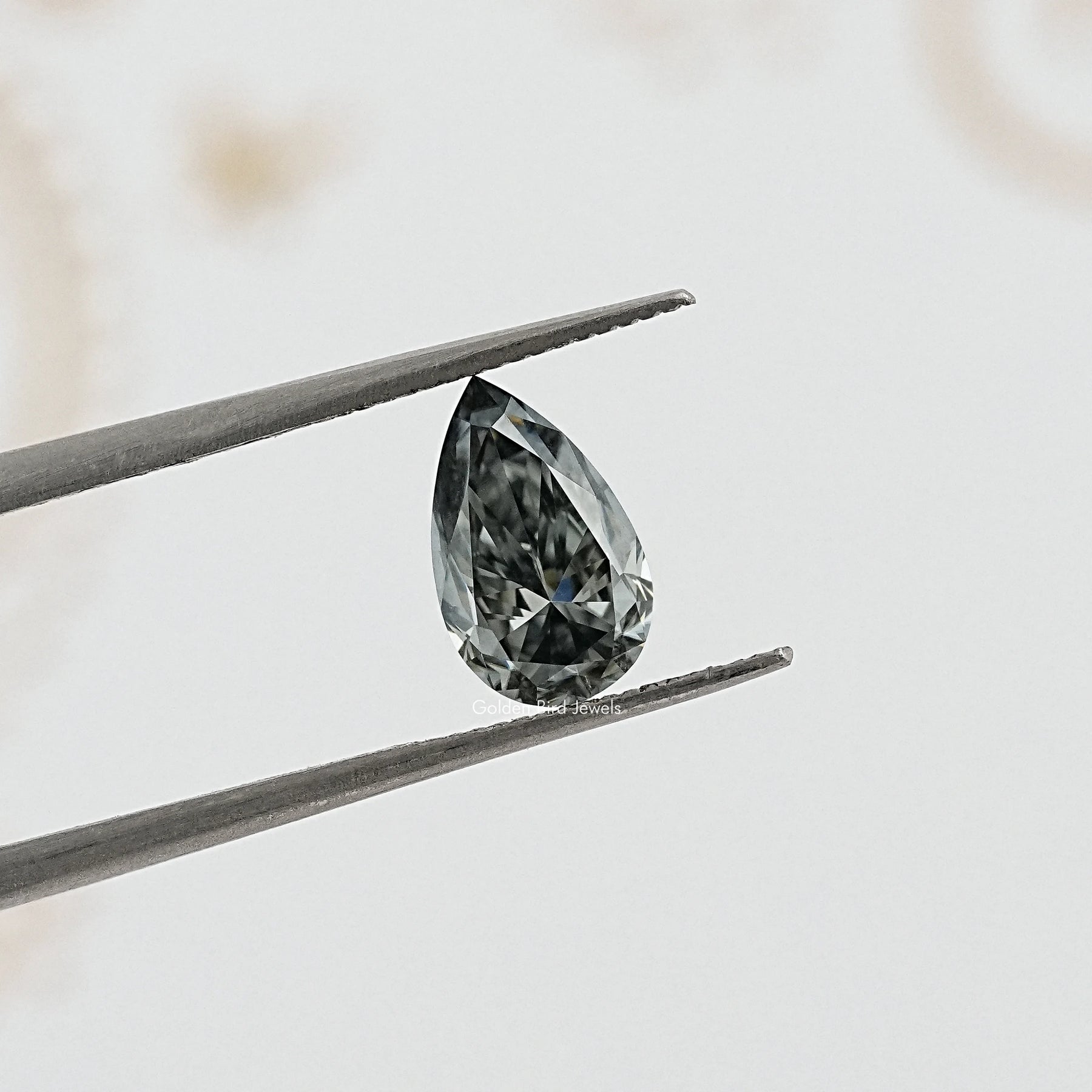 Gray Pear Cut Loose Moissanite Stone