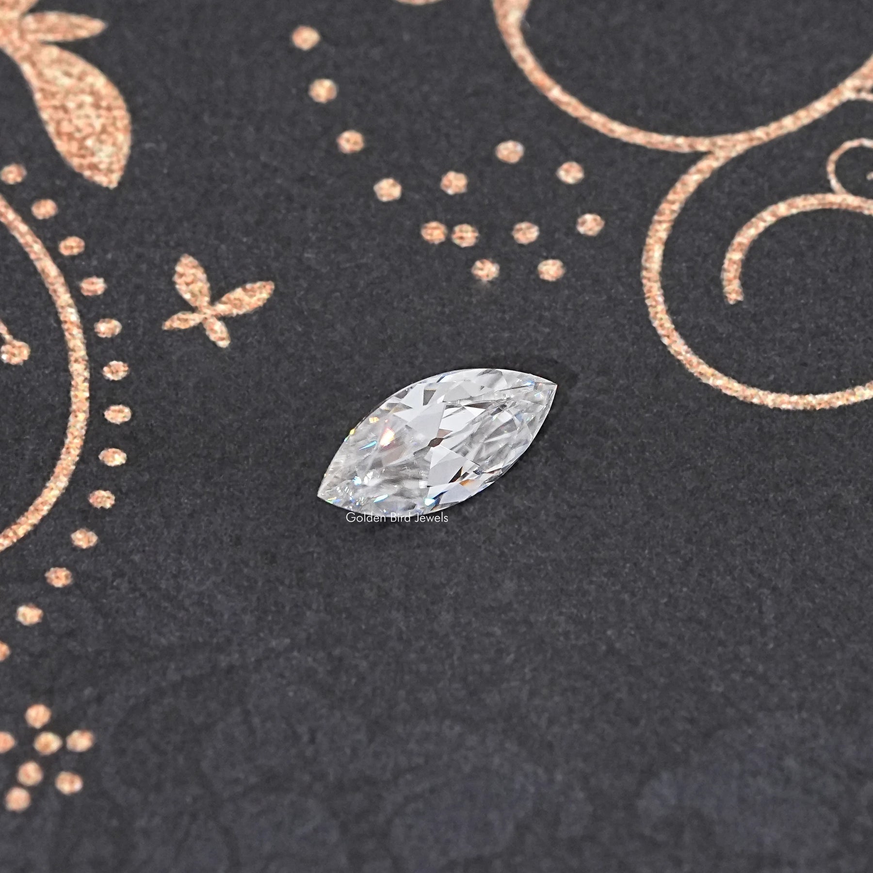 Front View Of Old Mine Marquise Cut Loose Moissanite Stone