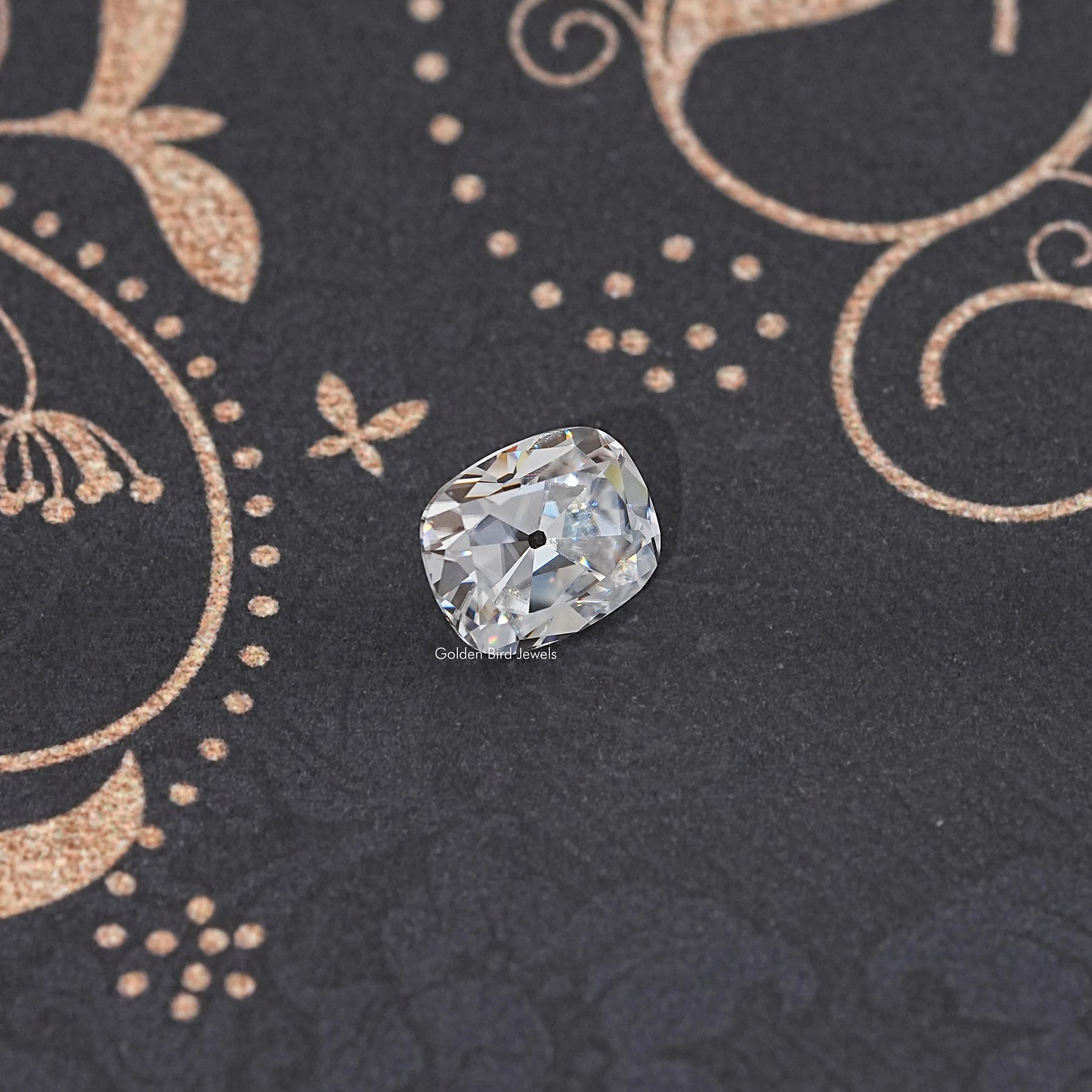 Top View of Old Mine Cushion Cut Loose Moissanite Stone