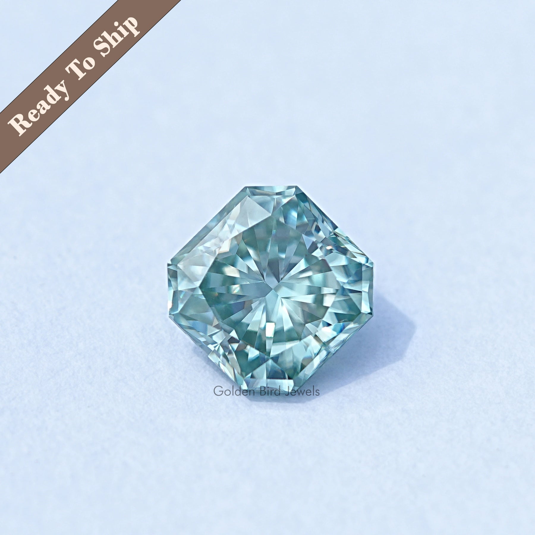 Green Square Radiant Loose Moissanite