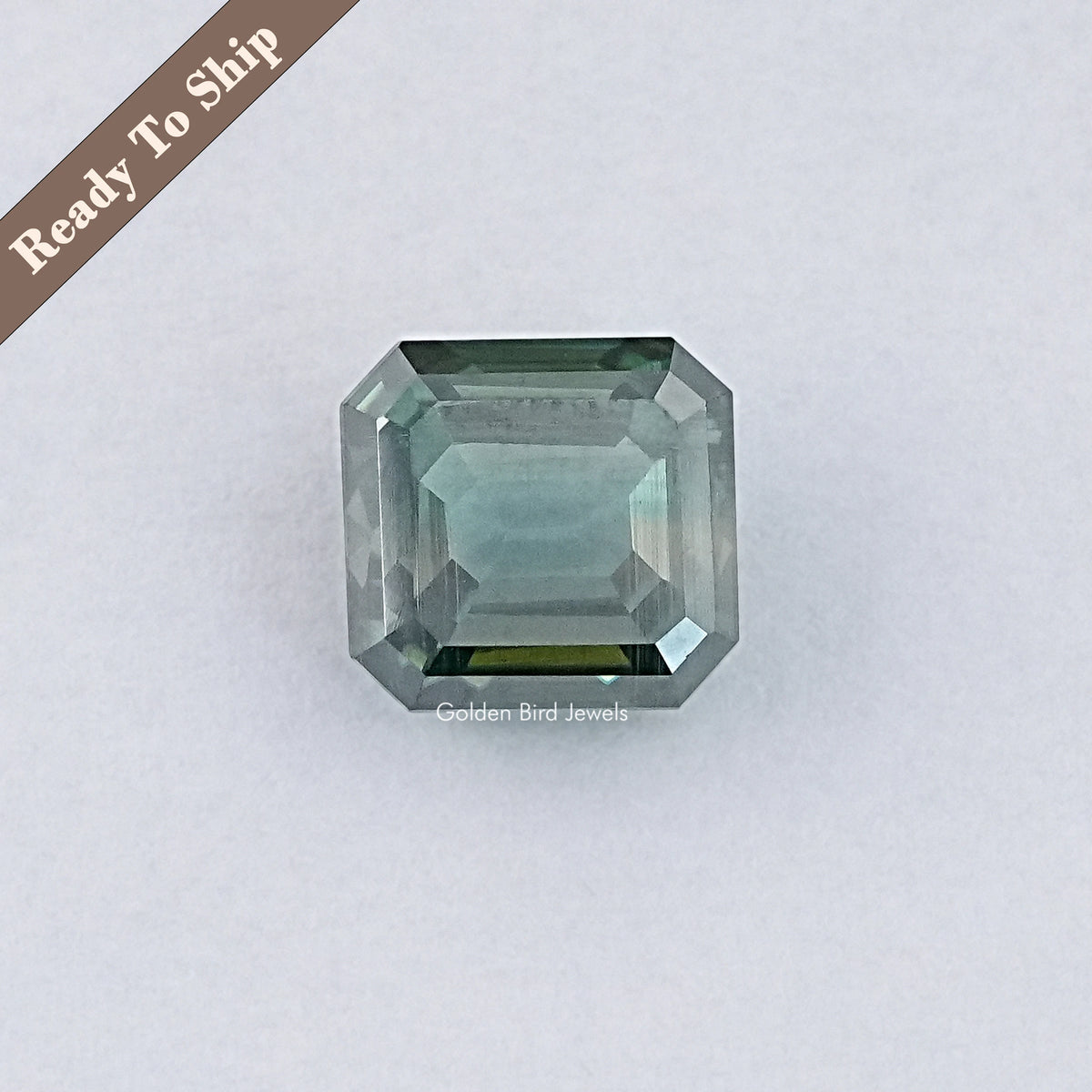 Green Emerald Cut Loose Moissanite
