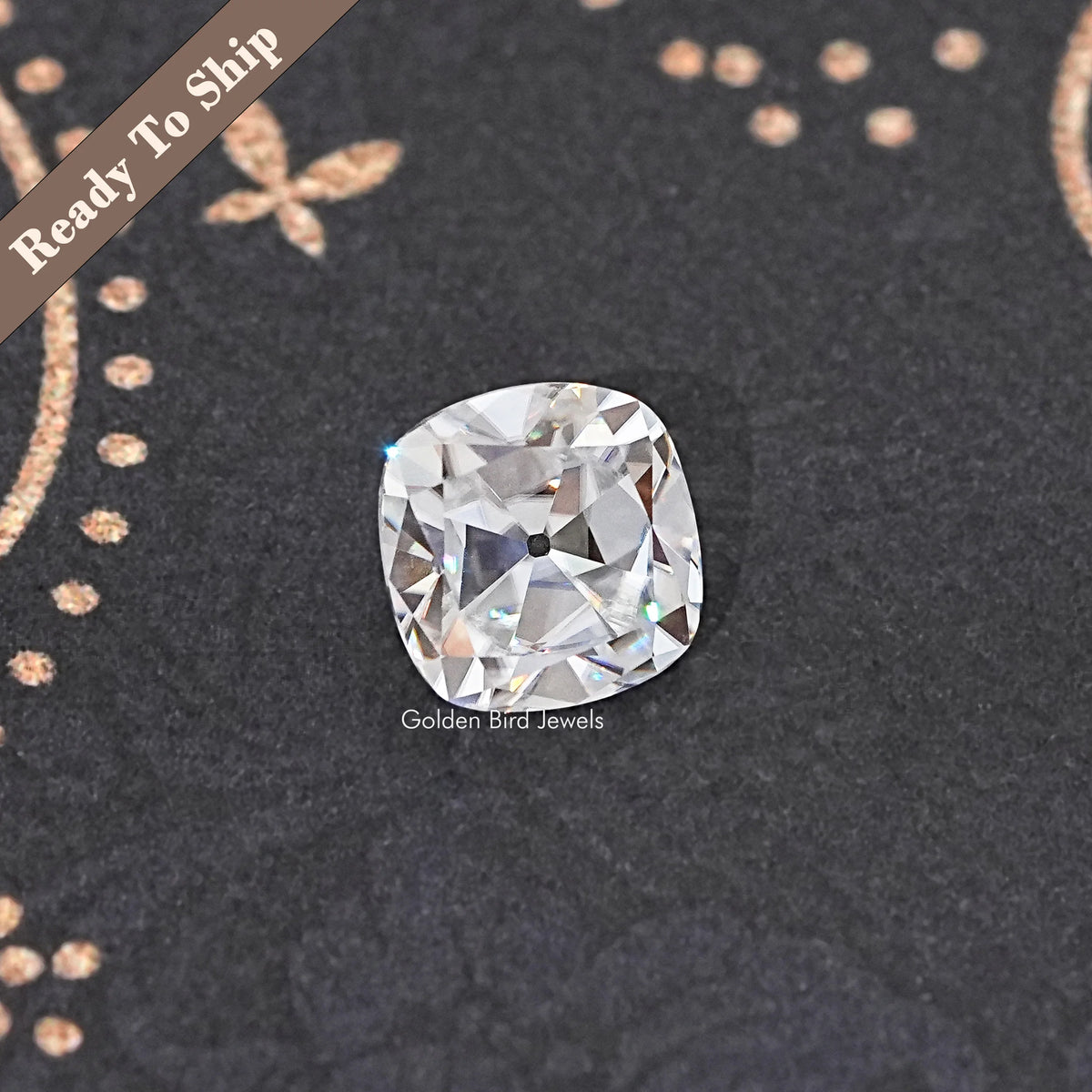 View Of Old Mine Cushion Cut Loose Moissanite Stone