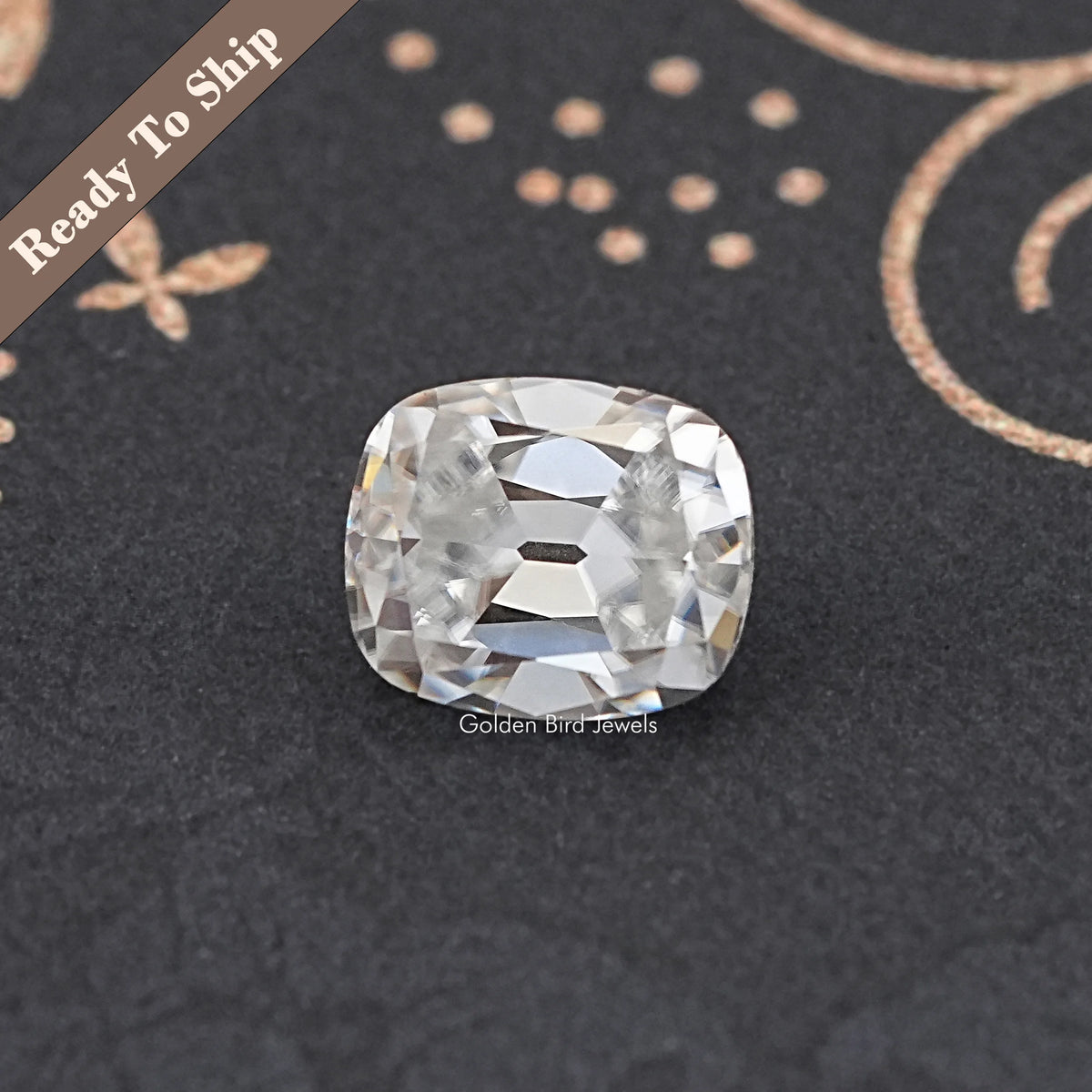 View Of Old Mine Cushion Loose Moissanite Stone