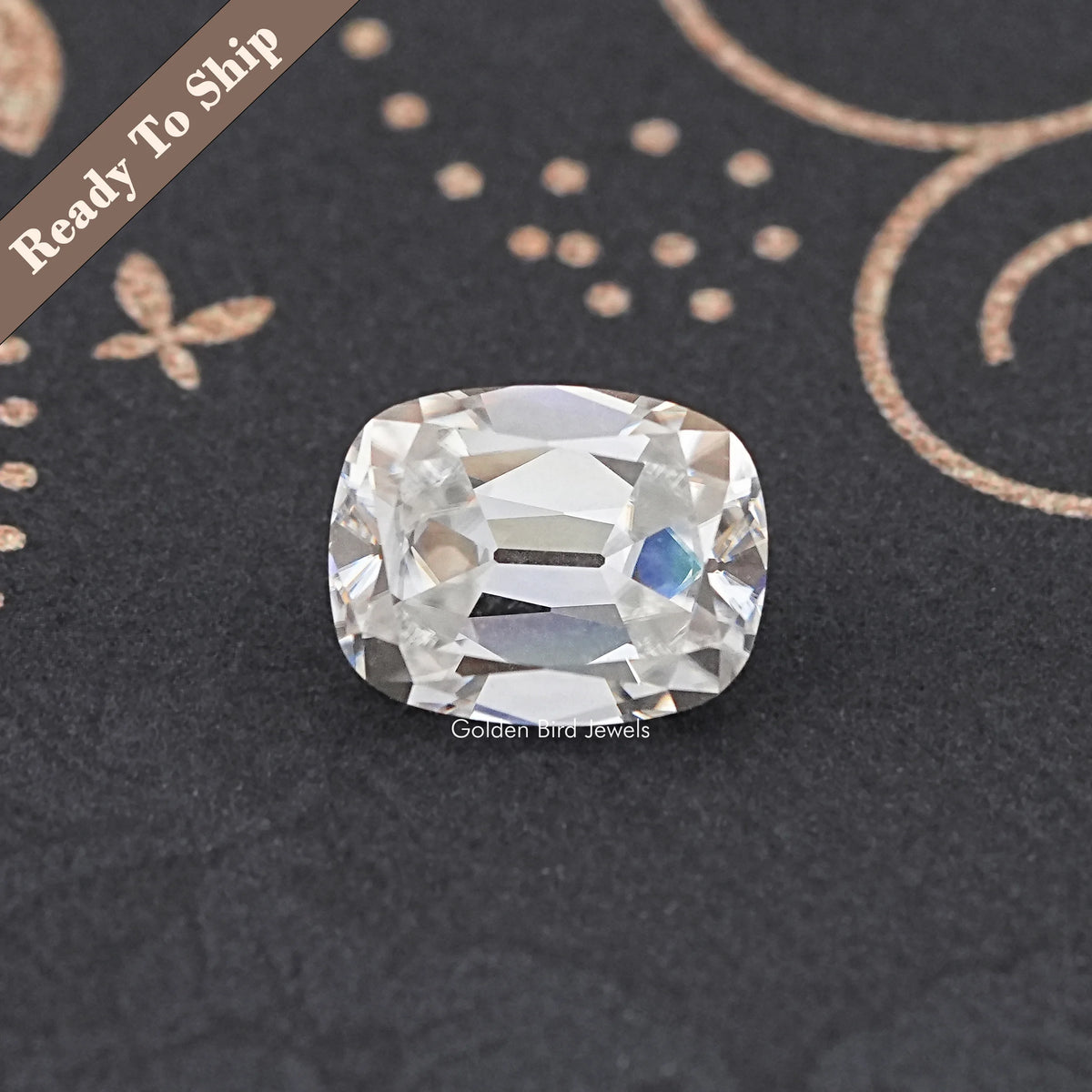 View Of Old Mine Cushion Cut Loose Moissanite Stone