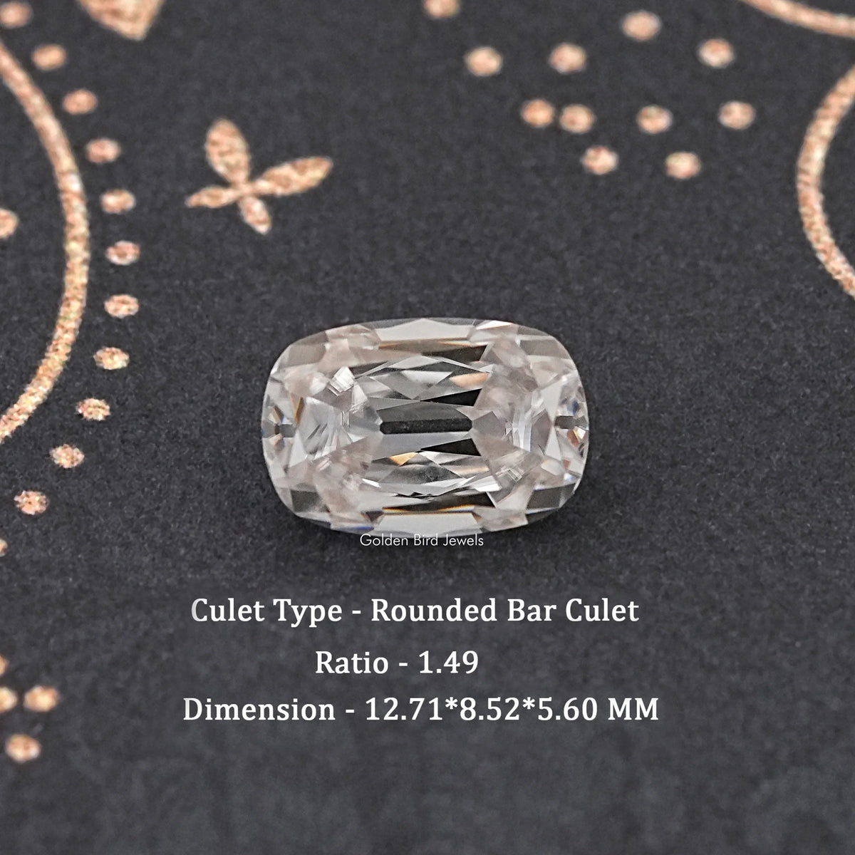 Near Colorless Old Cut Cushion Loose Moissanite Stone