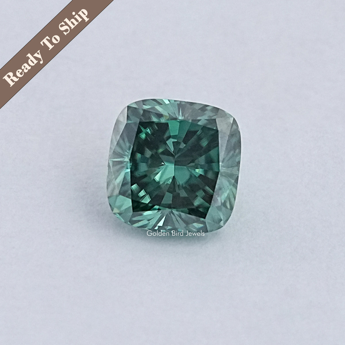 Dark Green Cushion Moissanite Loose Stone