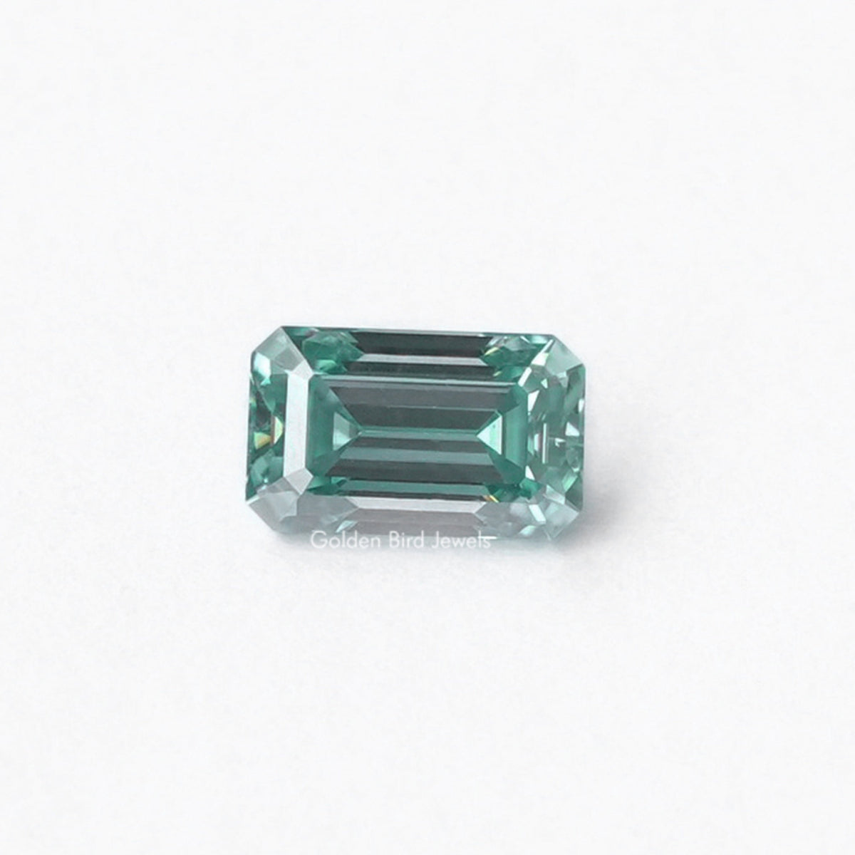 Dark Green Emerald Shaped Moissanite Loose Stone