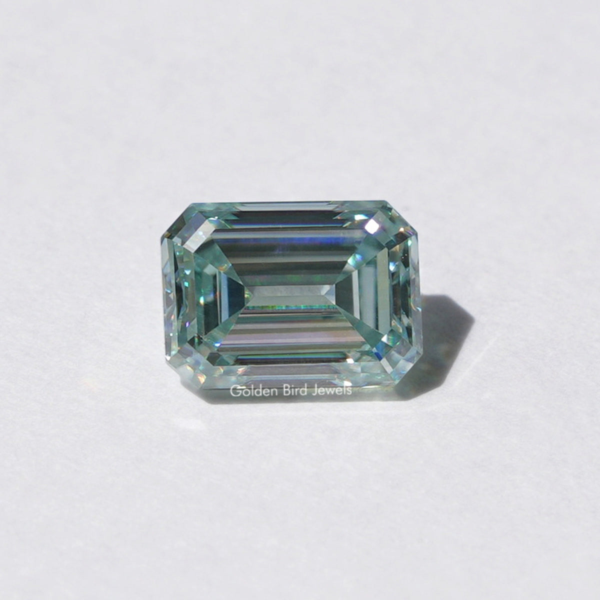 Emerald Cut Aqua Blue Moissanite Loose Stone