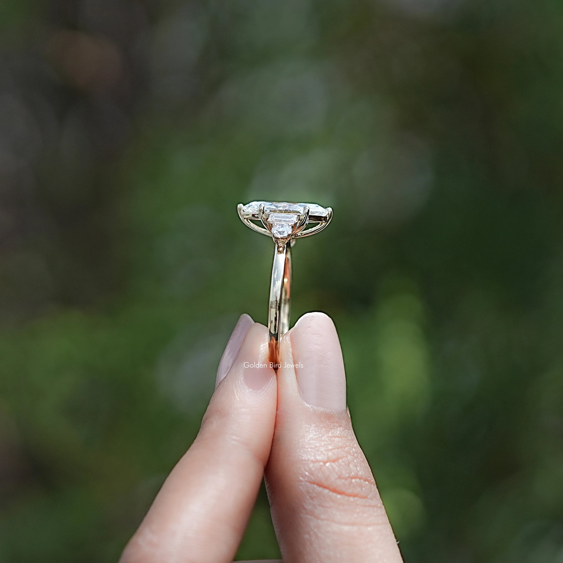 Marquise And Baguette Lab Diamond Five Stone Ring