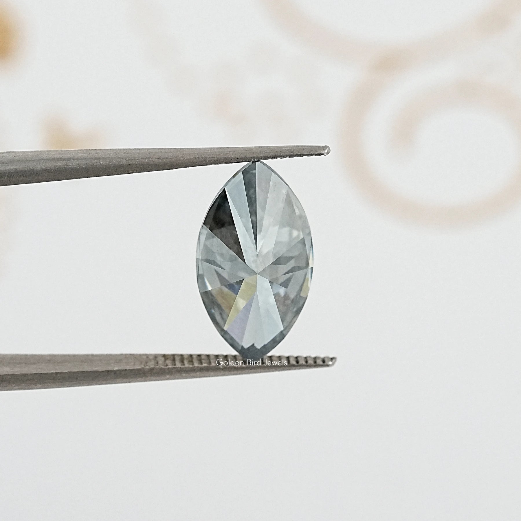 Gray Marquise Cut Moissanite Loose Stone