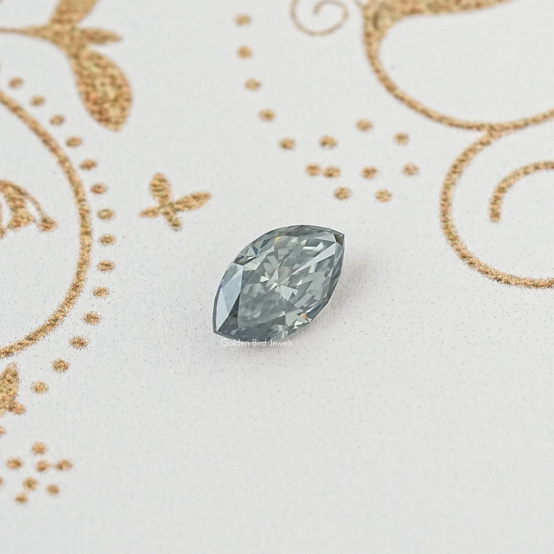 Gray Marquise Cut Moissanite Loose Stone