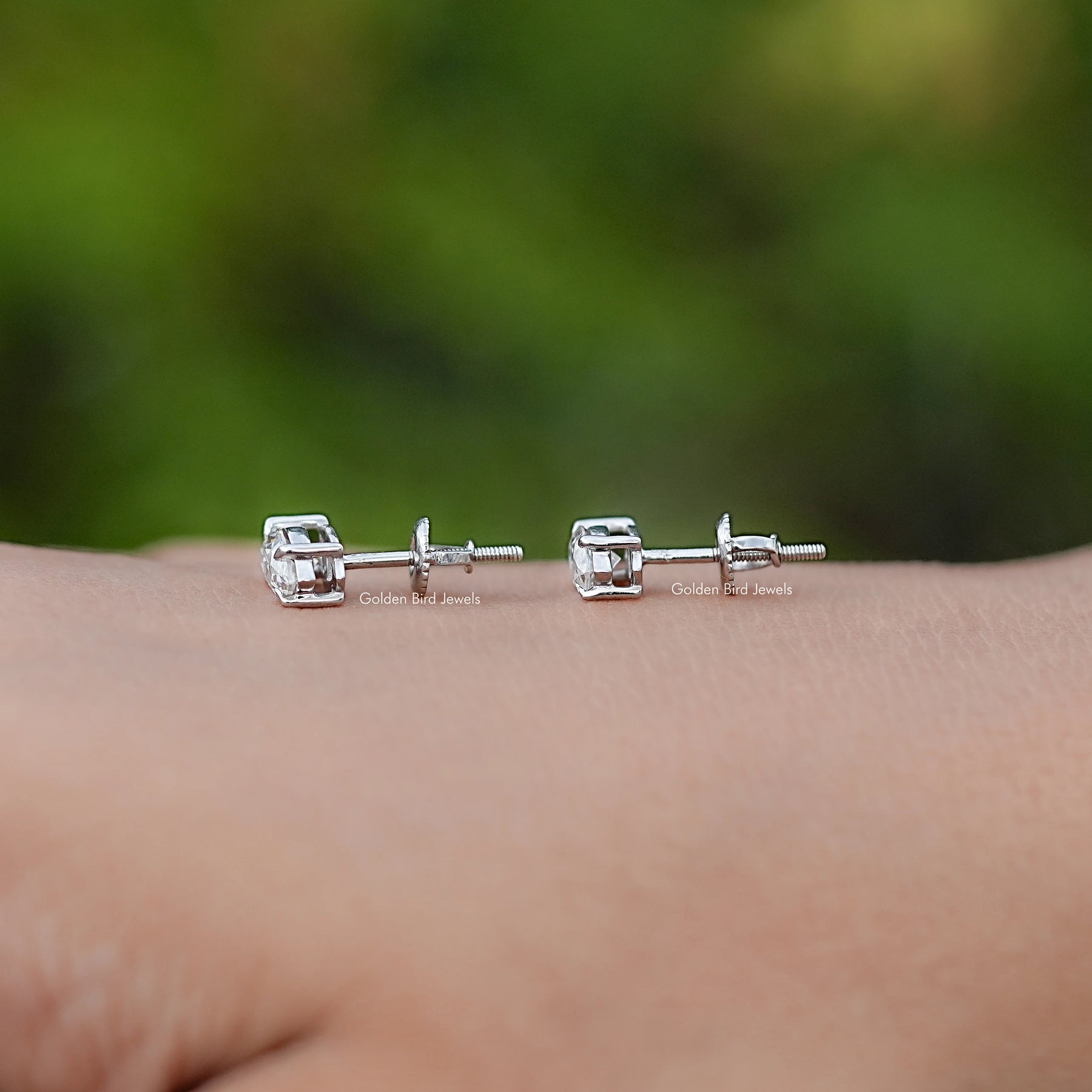 Marquise Moissanite Solitaire Stud Earrings