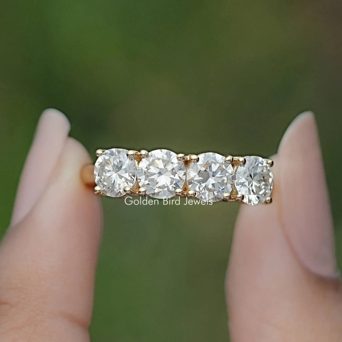 Moissanite Round Cut Eternity Wedding Band