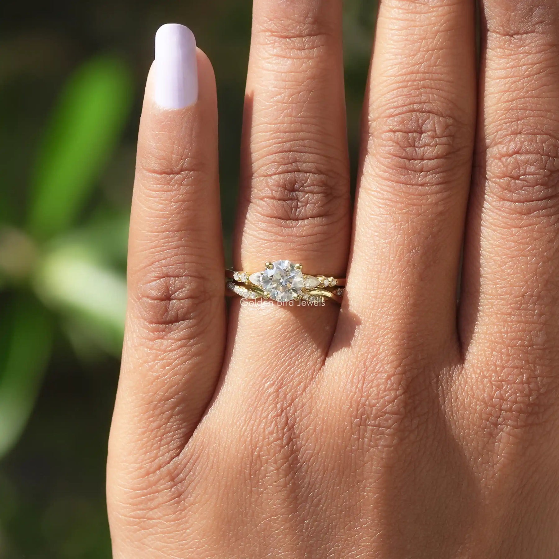 Close view of Lab Diamond Round Cut Ring