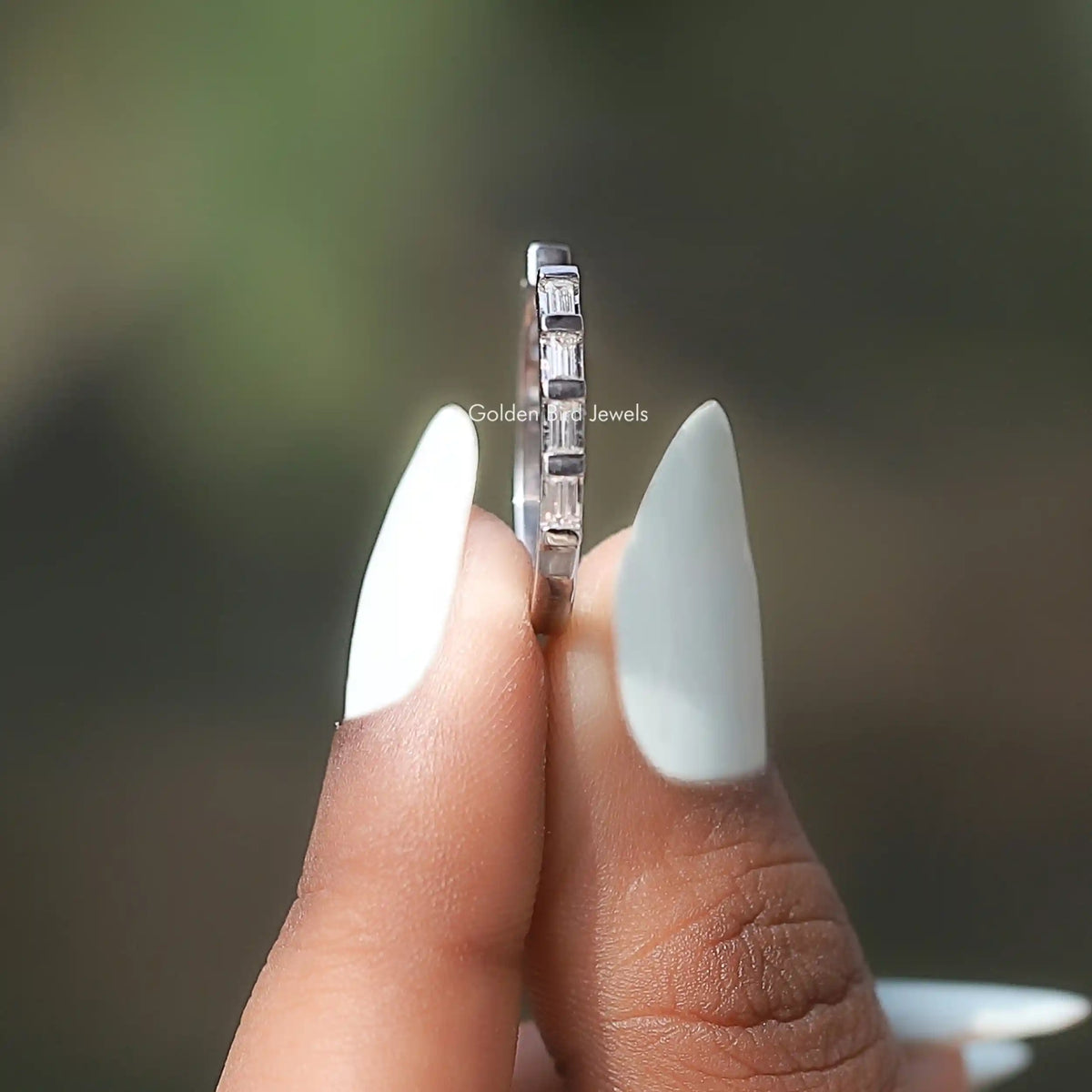 Baguette Cut Moissanite Open Gap Proposal Band