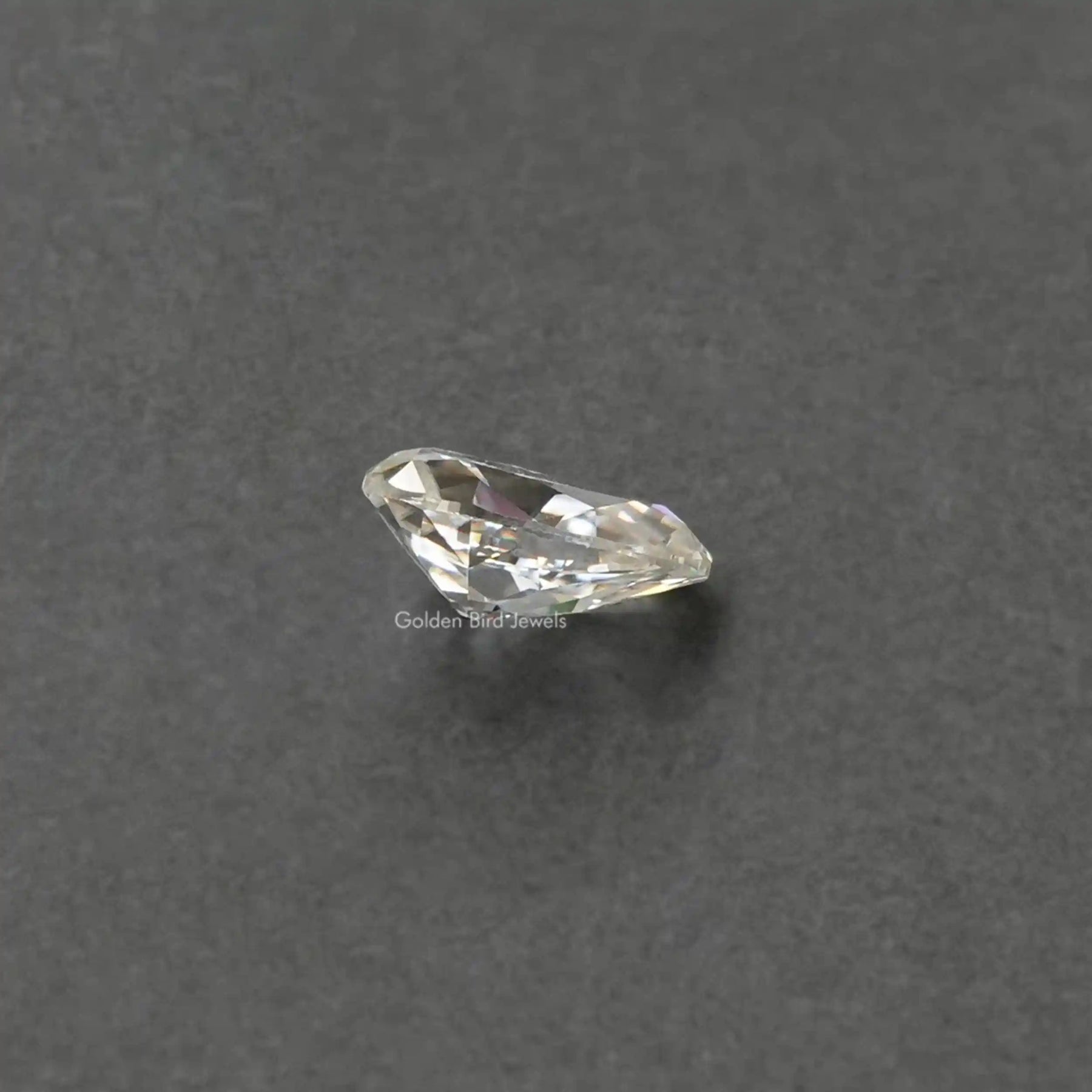 Side view of Pear Shaped Loose Moissanite Stone