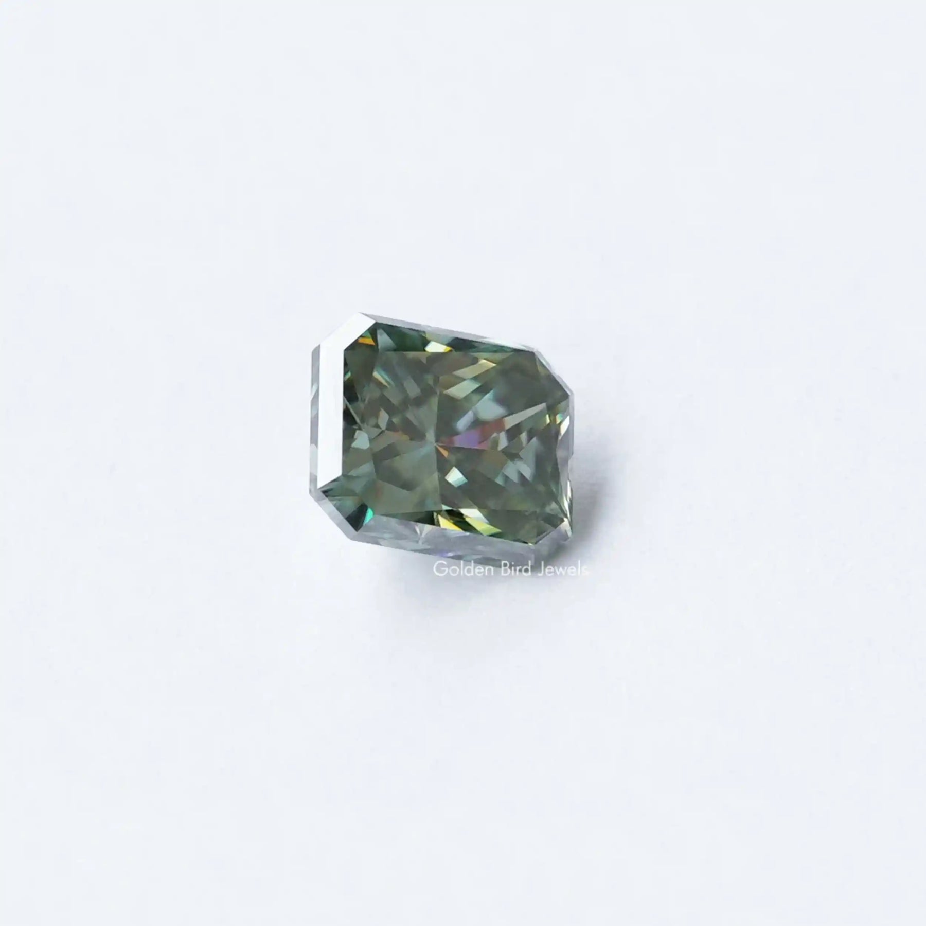 Top view of Blue Green Radiant Cut Loose