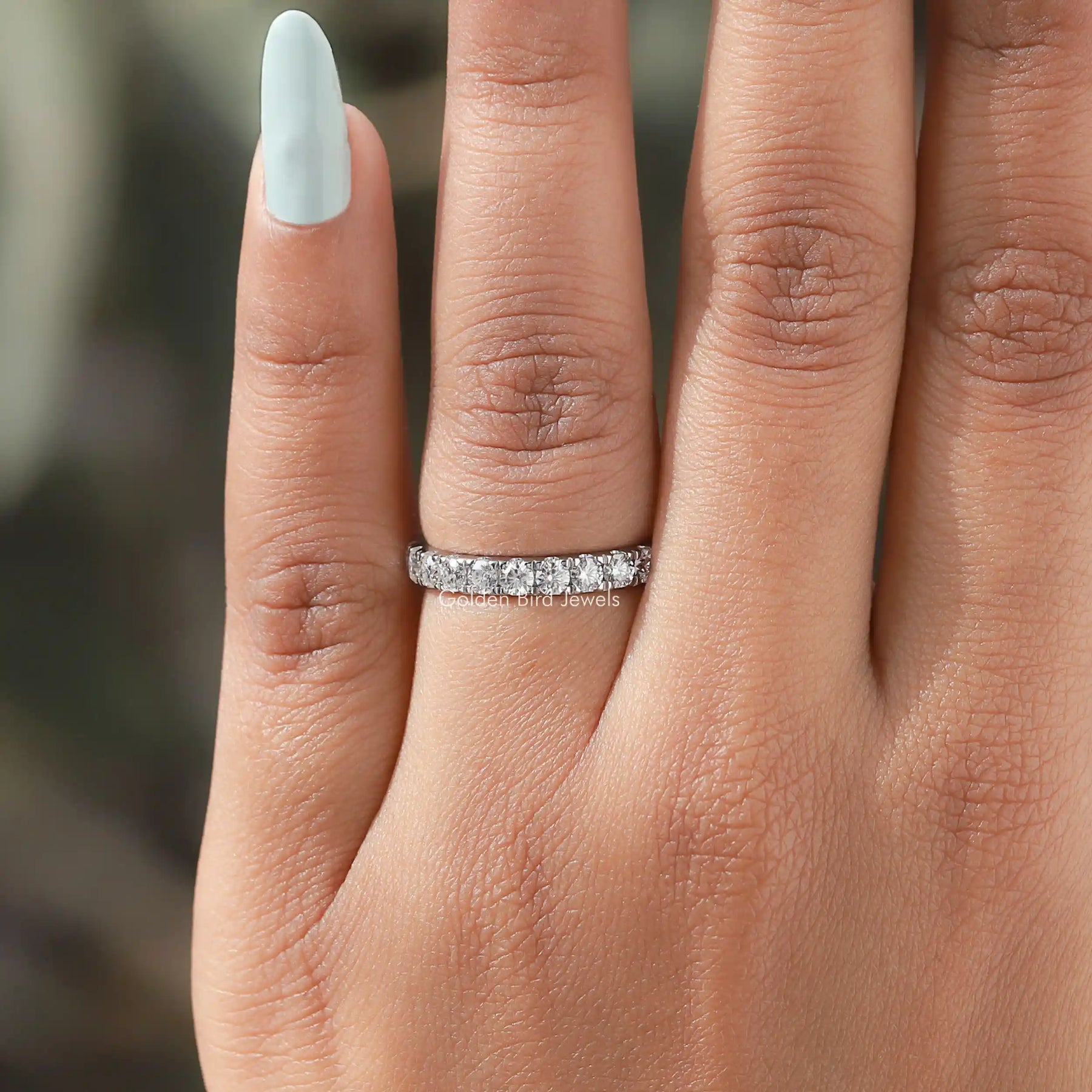 Round Cut Moissanite Eternity Stacking Band