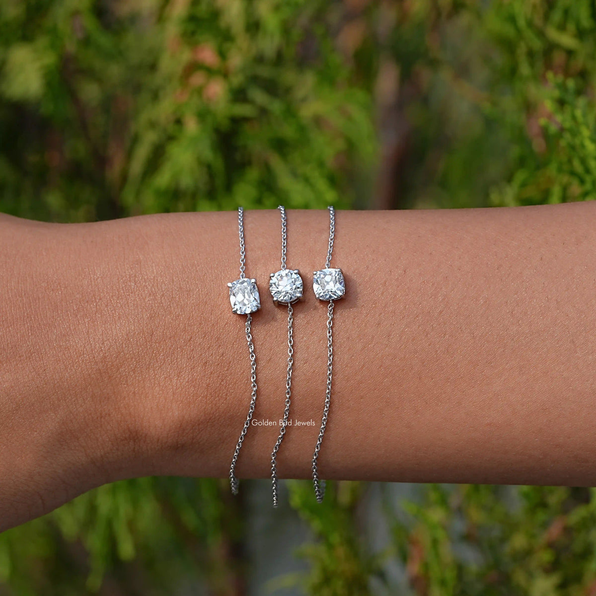 View of multi shaped diamond chain Bracelet