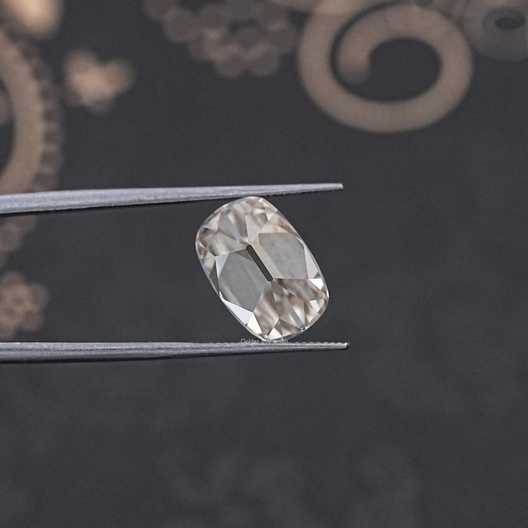 Close up View of Cushion Loose Moissanite Stone for Engagement Jewelry