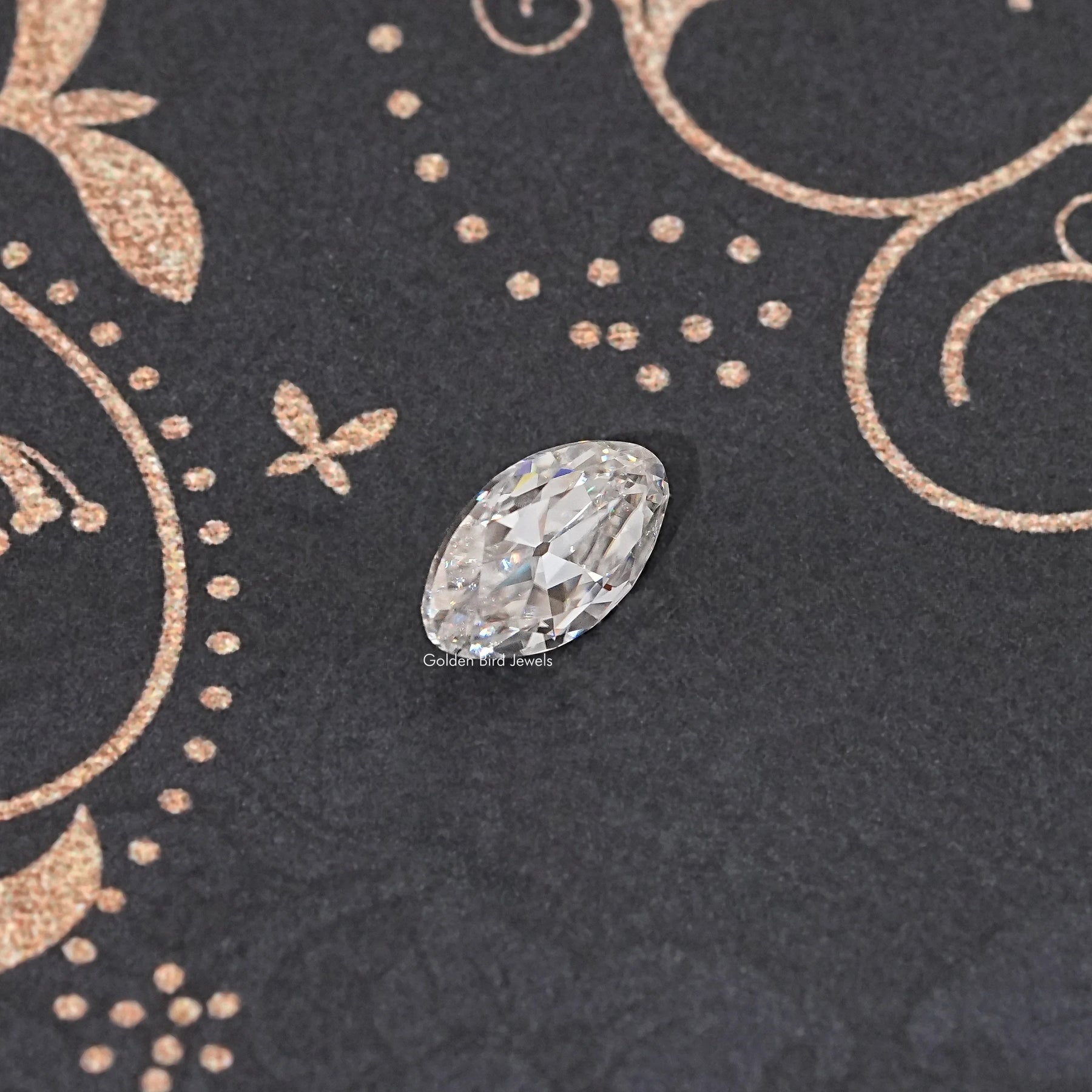 Top View of Old Mine Moval Cut Loose Moissanite Stone