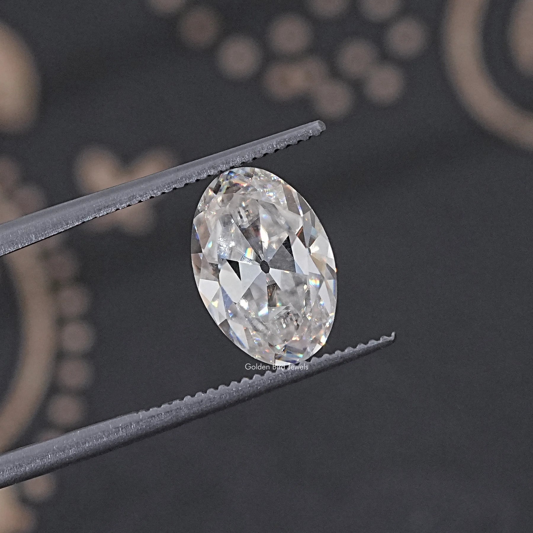 Near Colorless Old Mine Oval Loose Moissanite