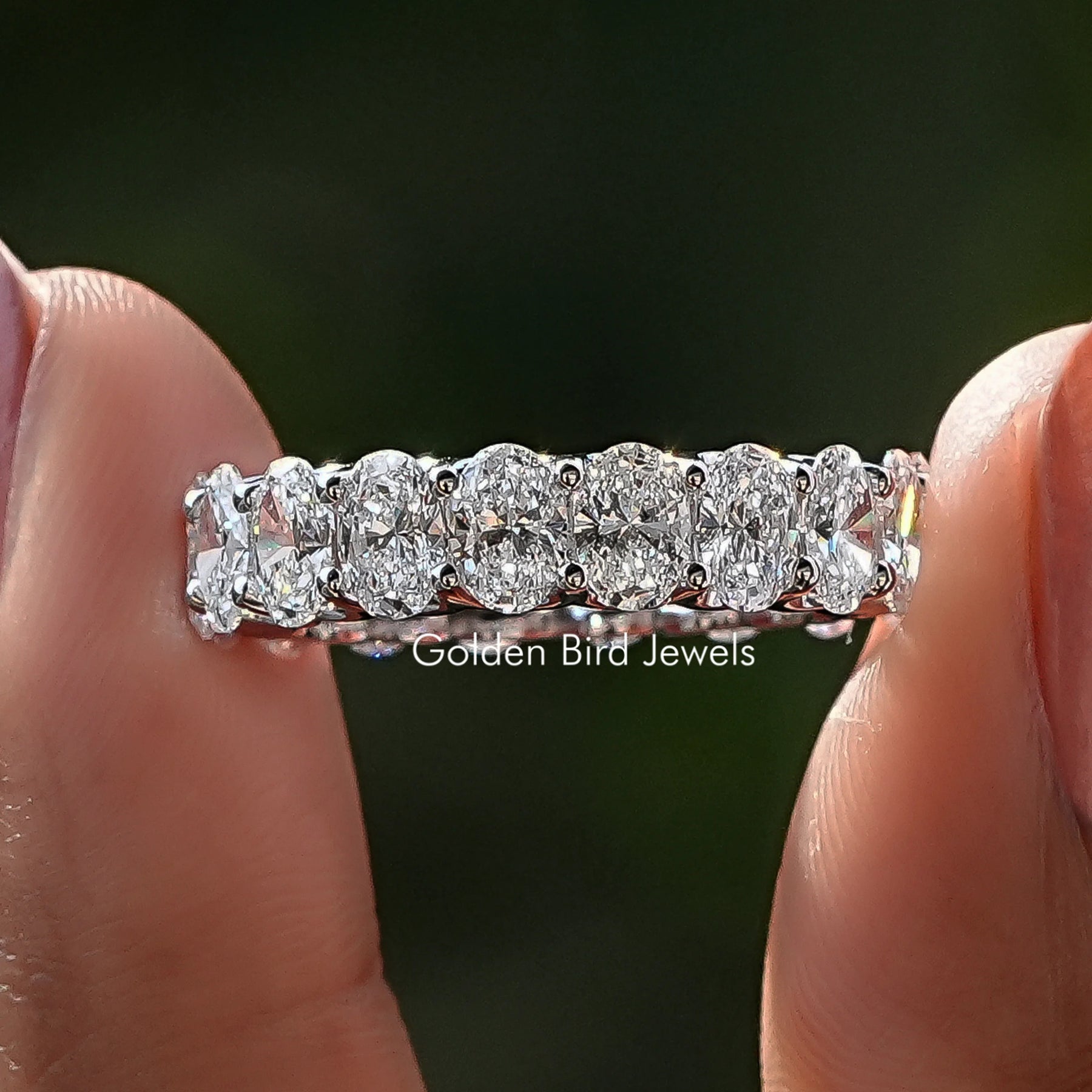 Oval Cut Diamond Eternity Wedding Band