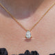 Close Up View of Pear Cut Lab Diamond Solitaire Pendant Necklace
