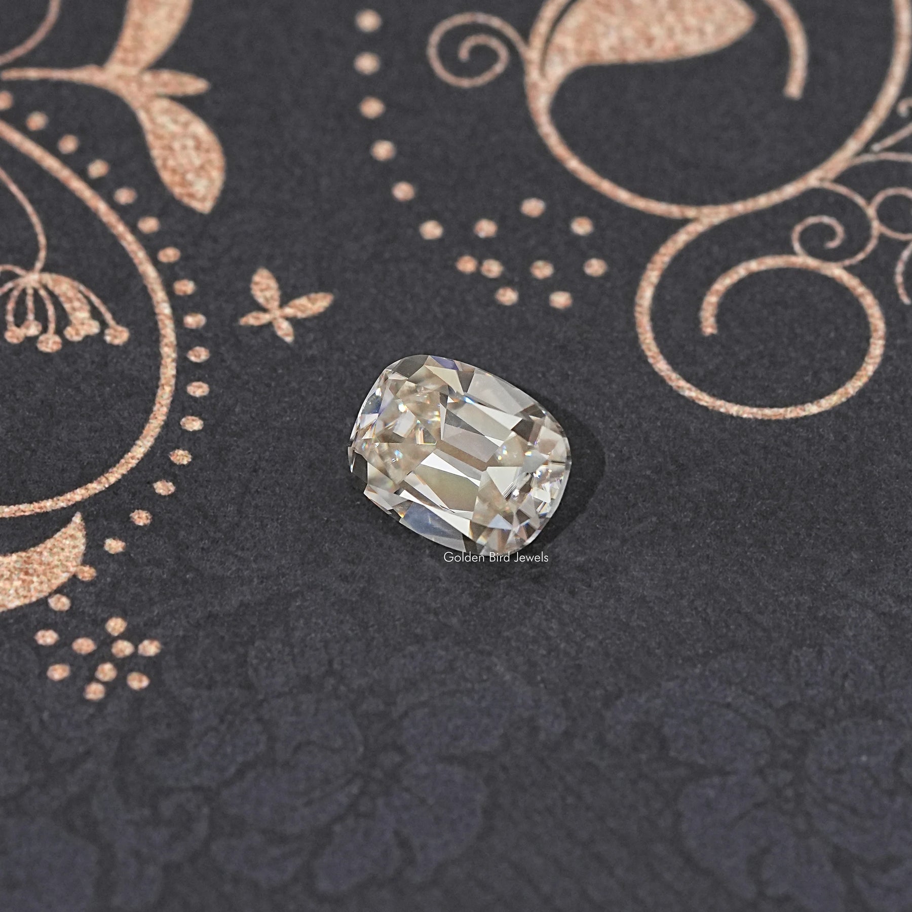 Off White Old Mine Cushion Cut Loose Moissanite