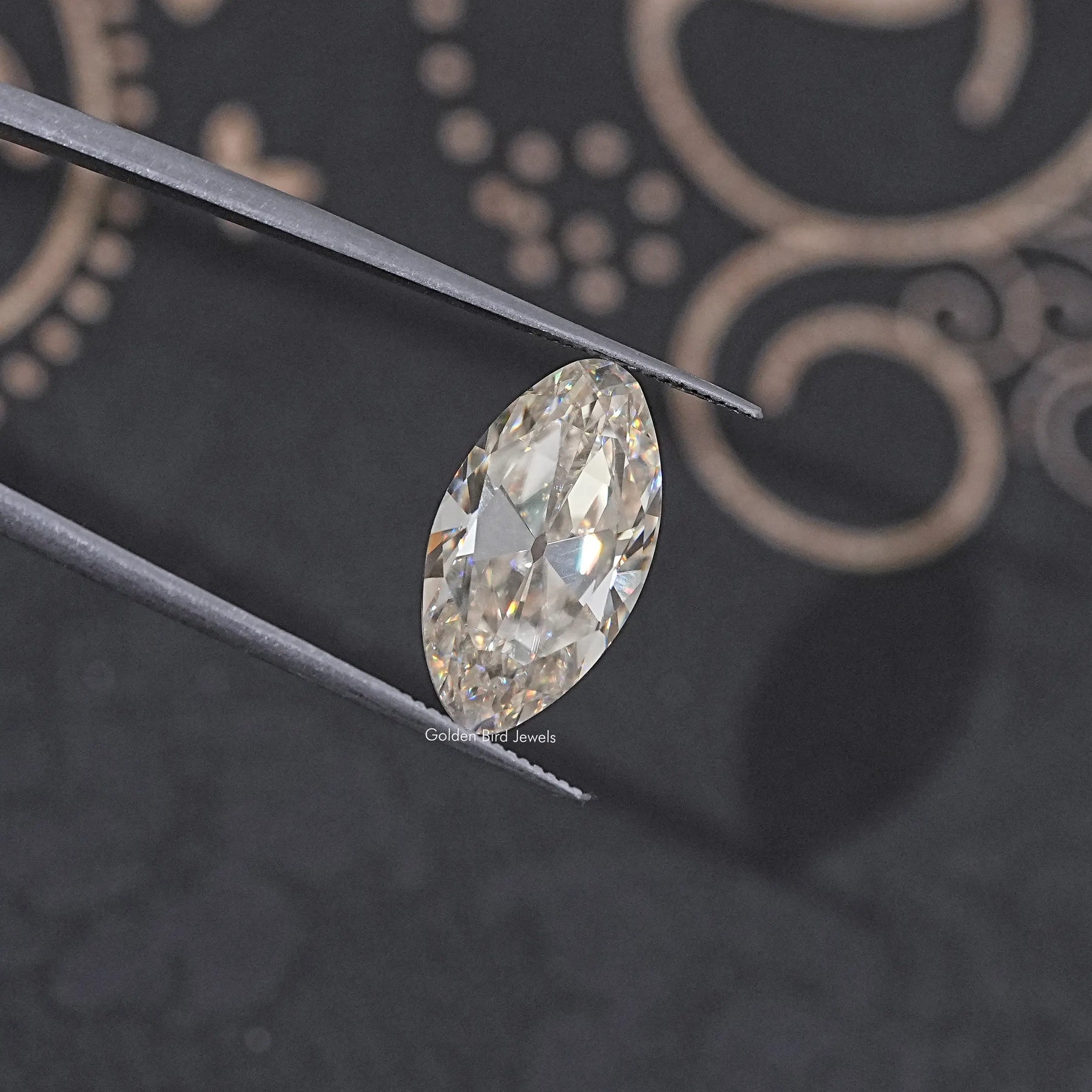 Off White Old Mine Moval Loose Moissanite Stone
