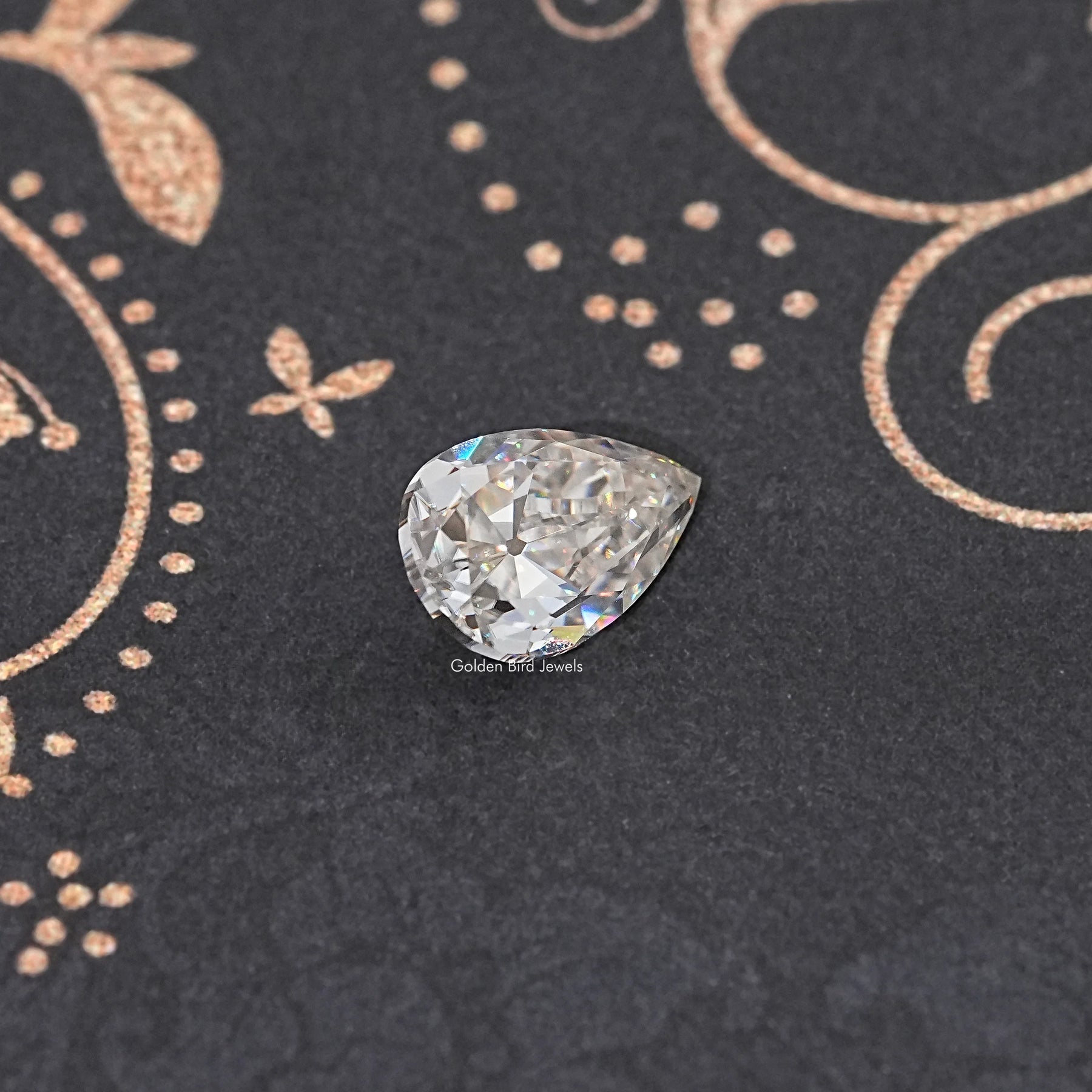 Off White Old Mine Pear Loose Moissanite