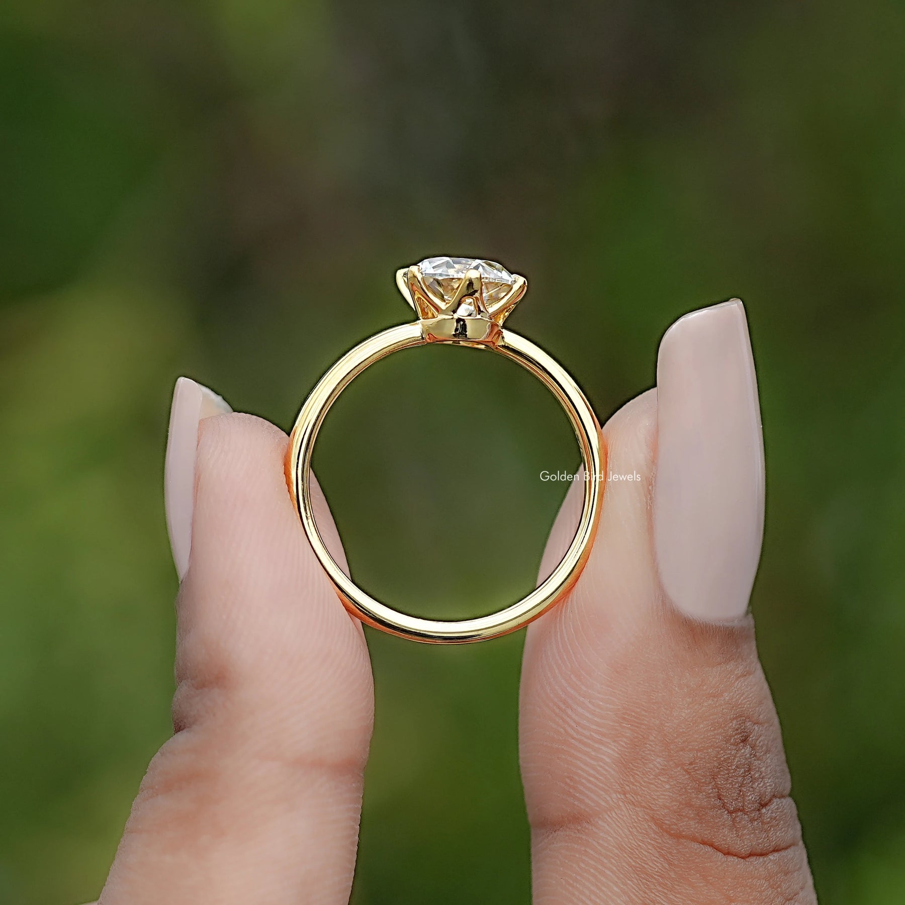 Old European Round Moissanite Engagement Ring