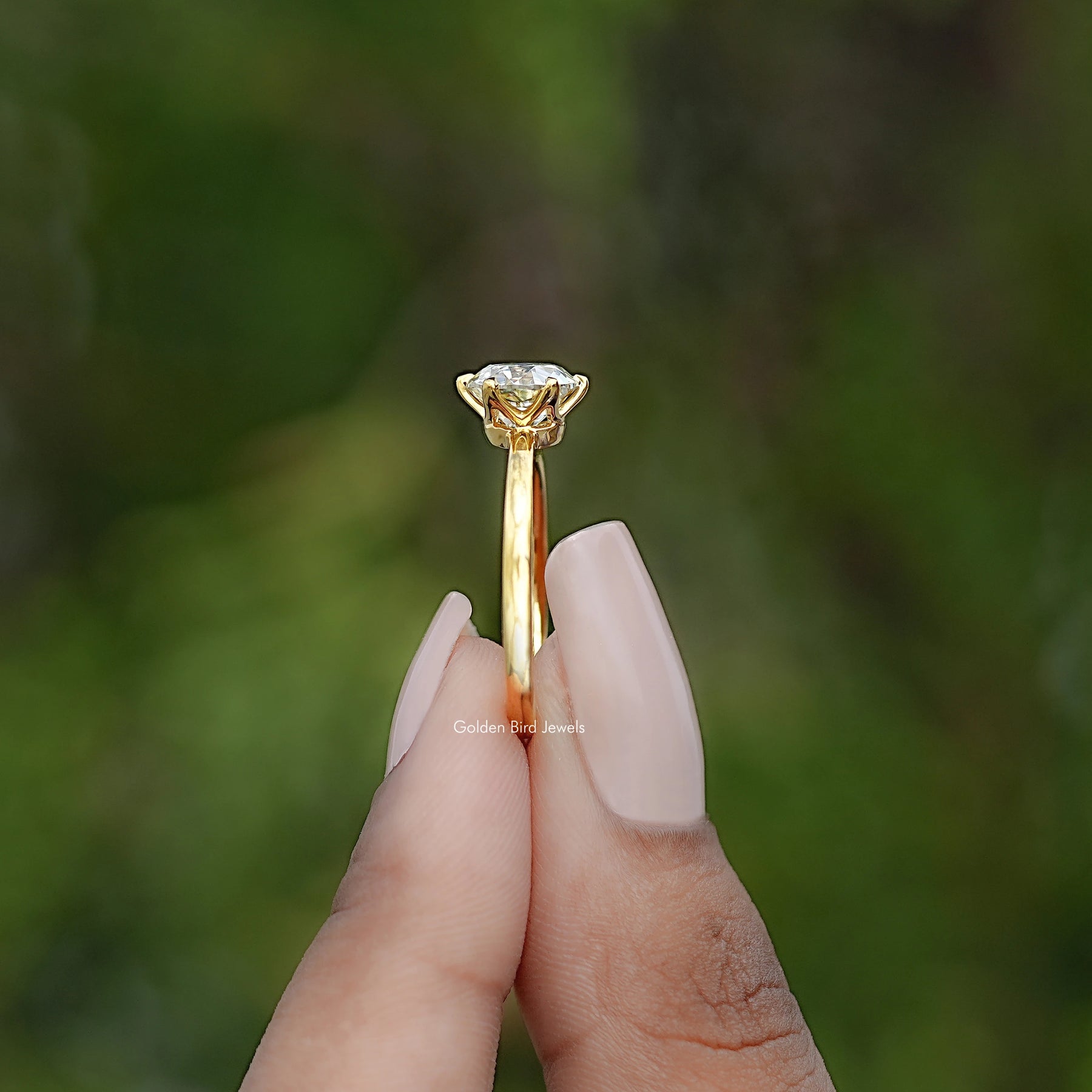 Old European Round Moissanite Engagement Ring