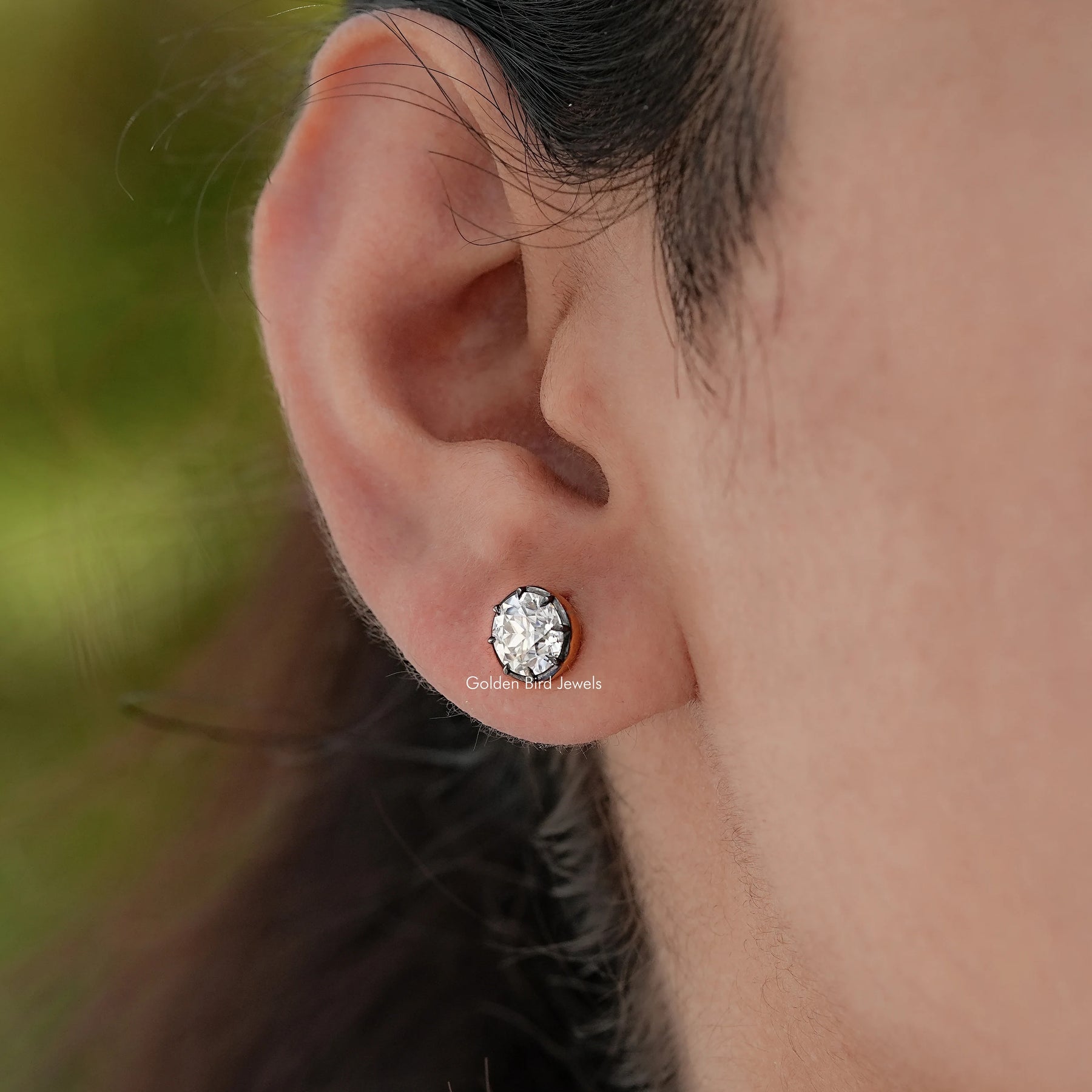 Old European Cut Round Moissanite Studs