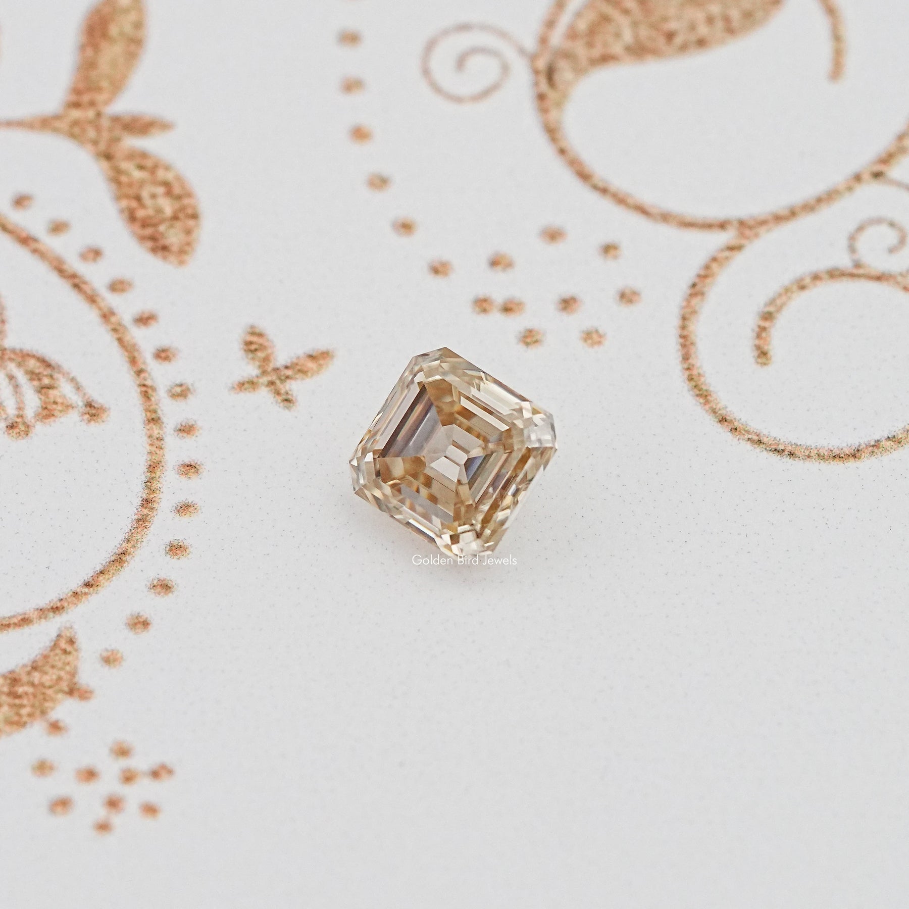 Yellow Old Mine Asscher Cut Loose Moissanite