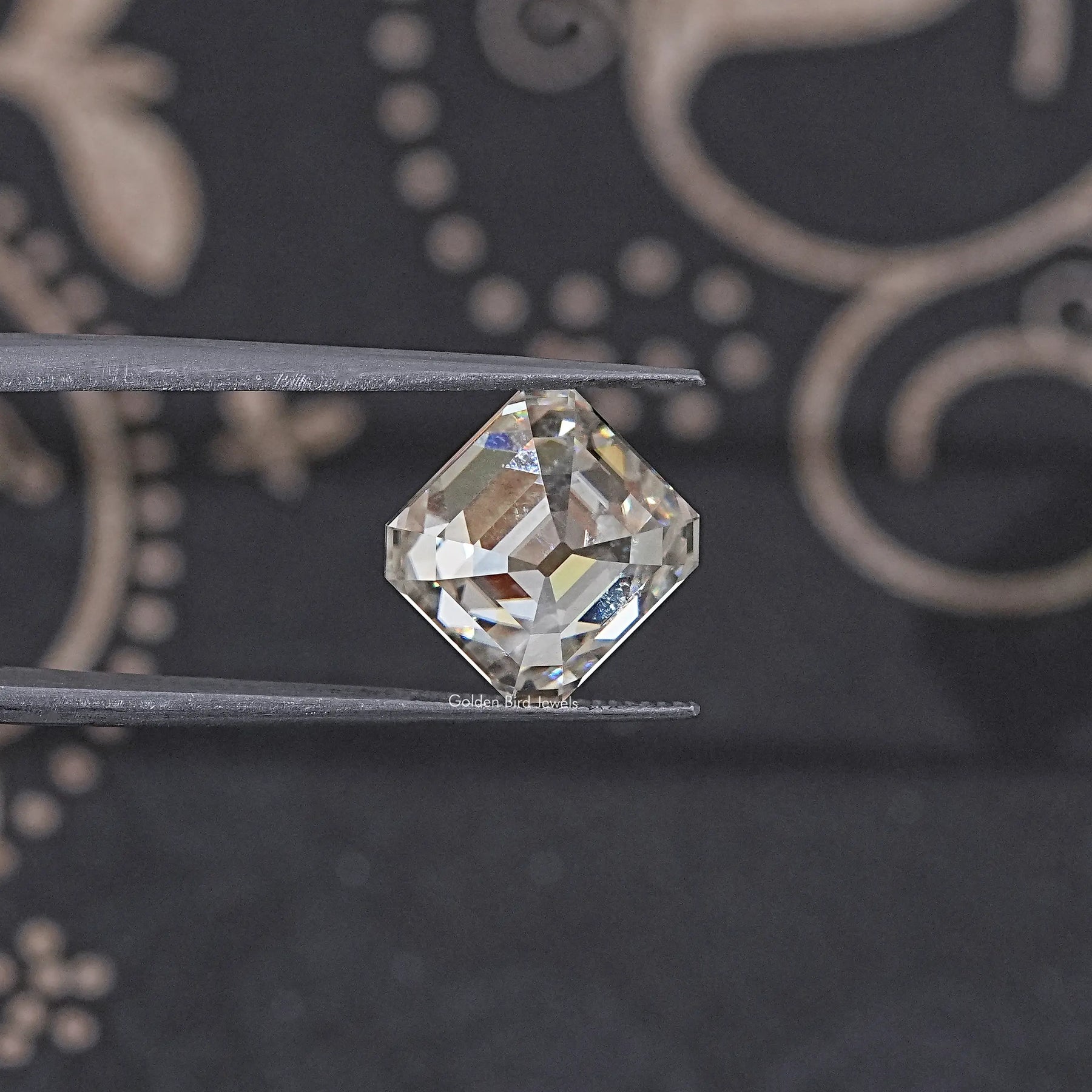 Off White Old Mine Asscher Loose Moissanite