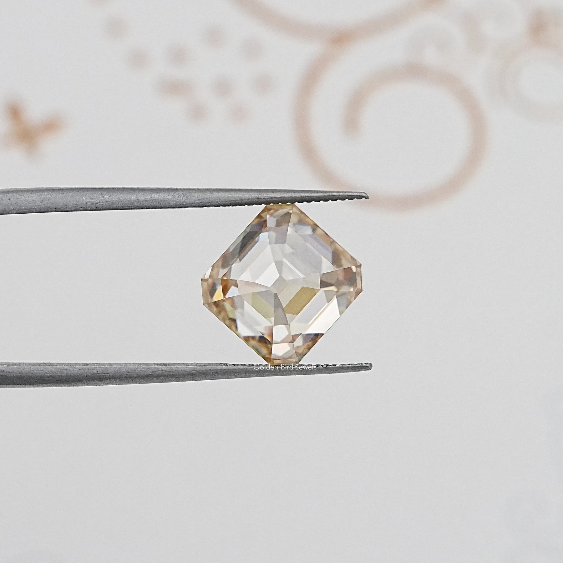Yellow Old Mine Asscher Cut Loose Moissanite