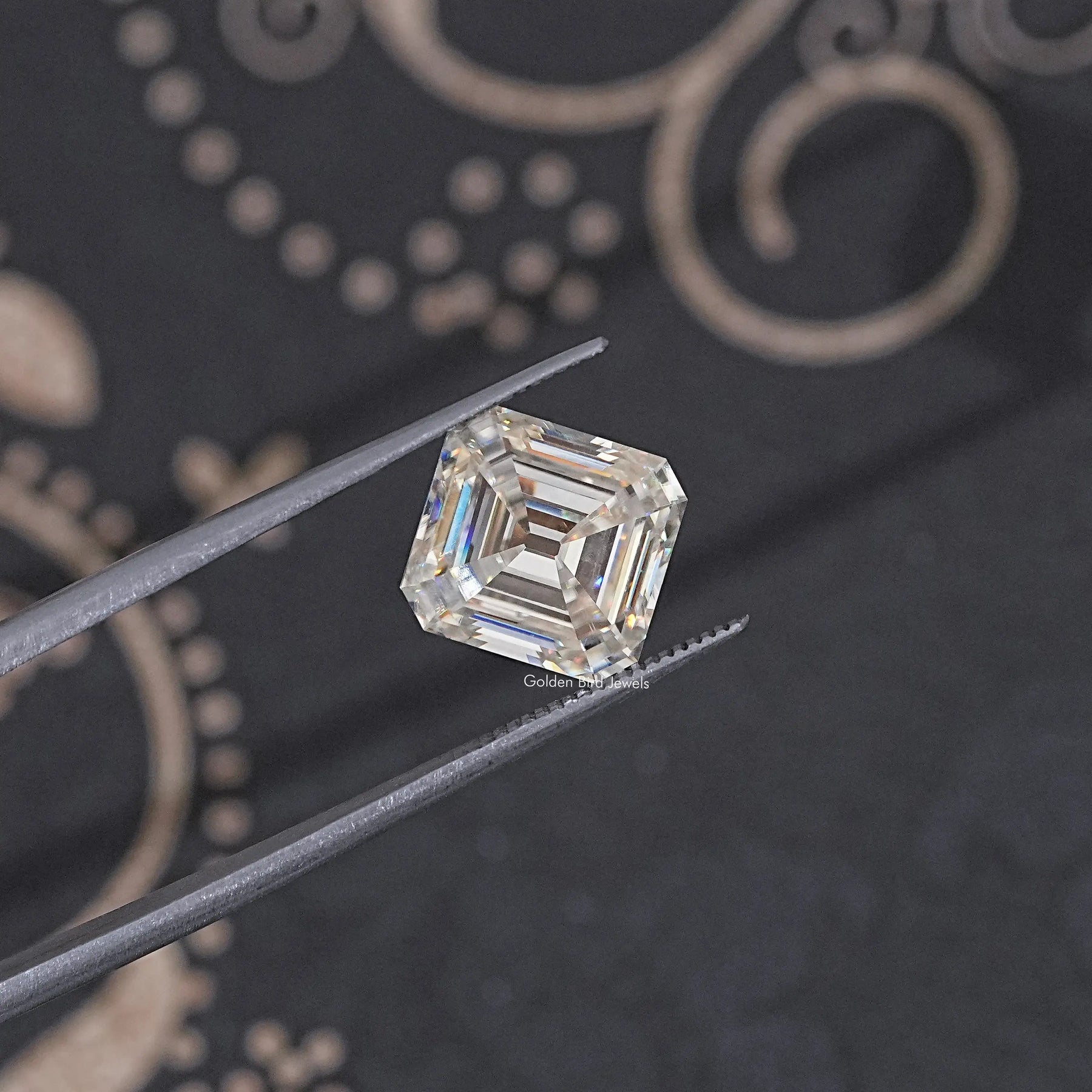 Off White Old Mine Asscher Loose Moissanite