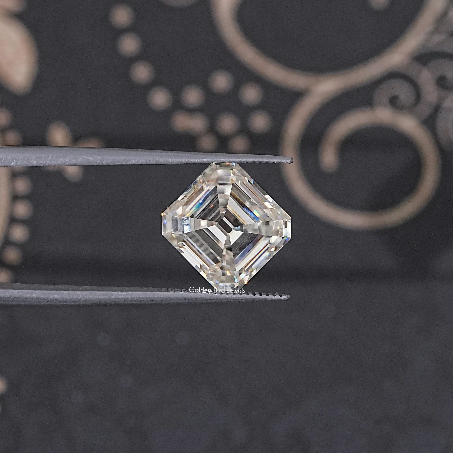 Off White Old Mine Asscher Loose Moissanite