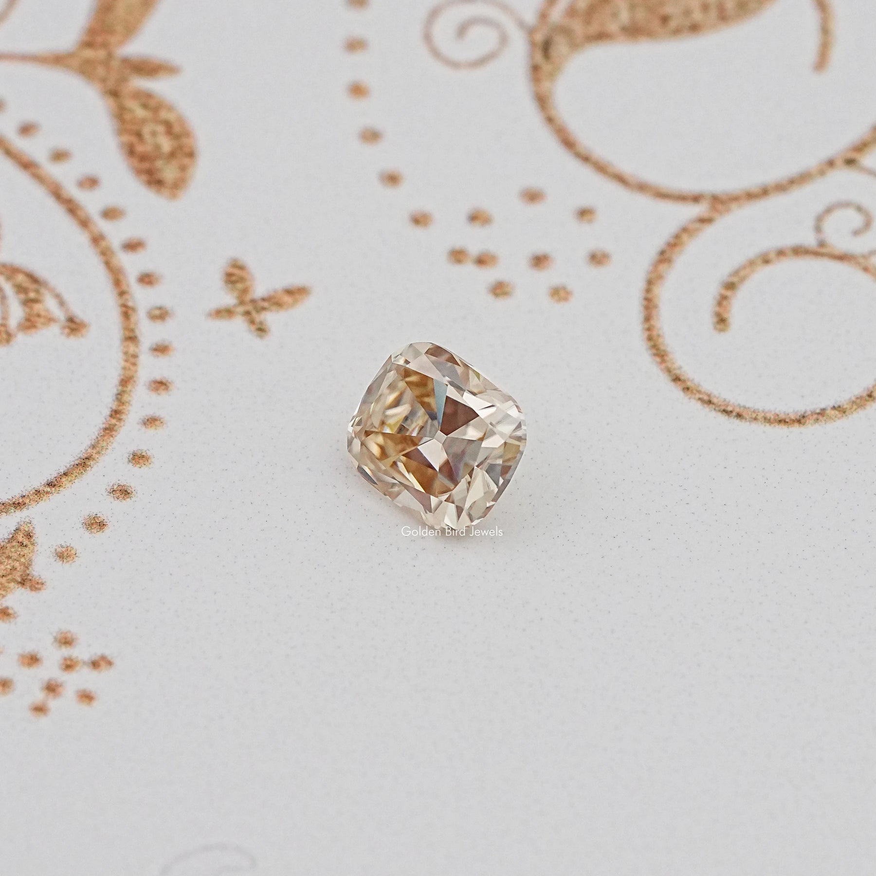 Front View Of Old Mine Cushion Cut Loose Moissanite Stone