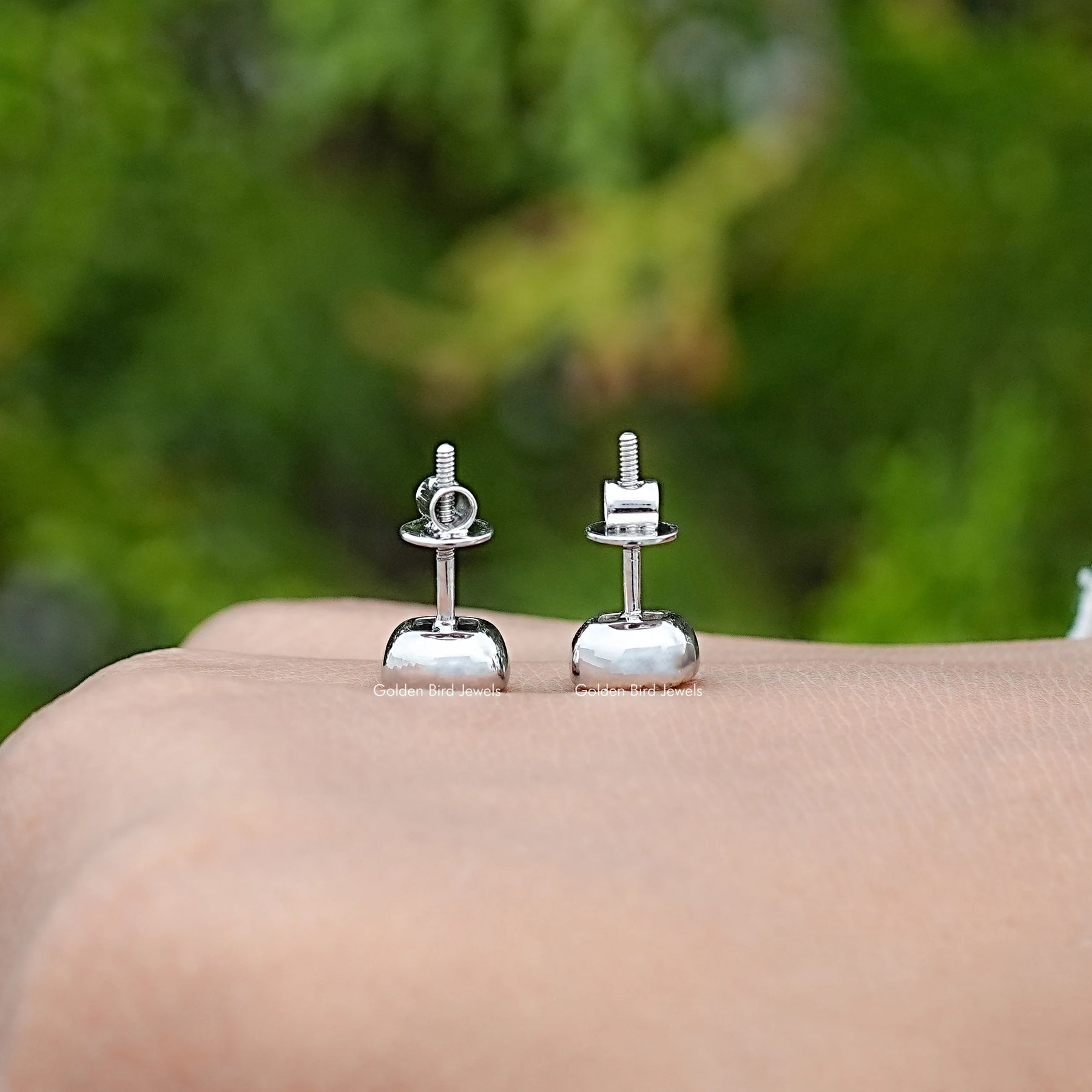 Old Mine Cushion Lab Diamond Milgrain Bezel Studs