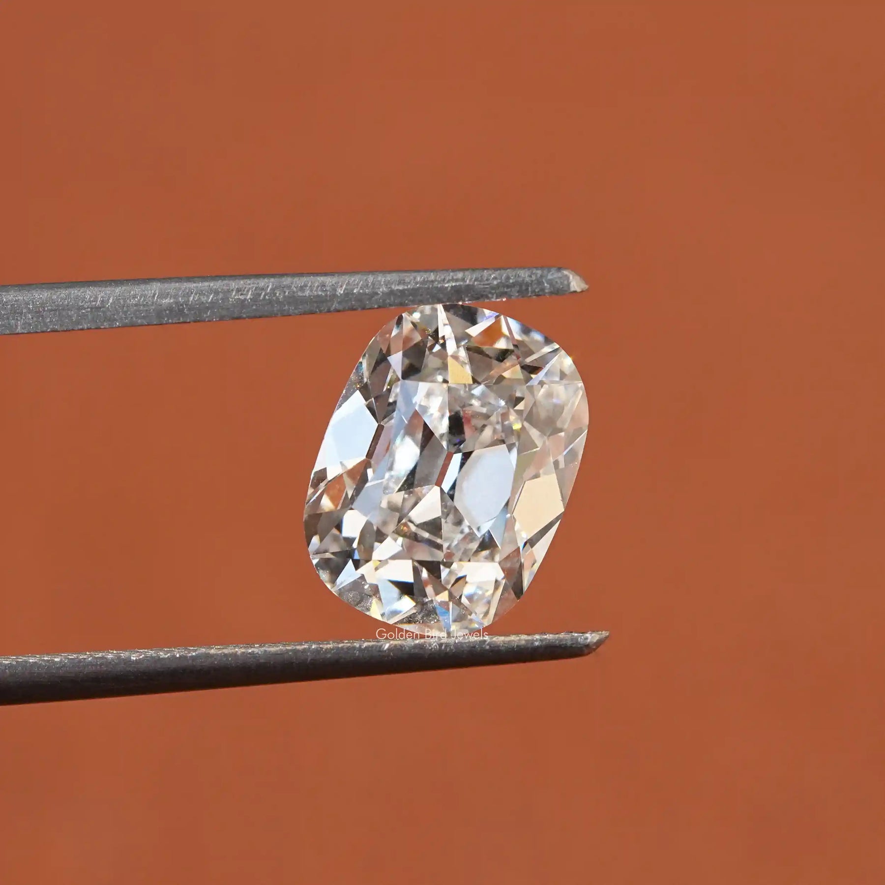 In Tweezer View Vintage Old Mine Lab Grown Diamond