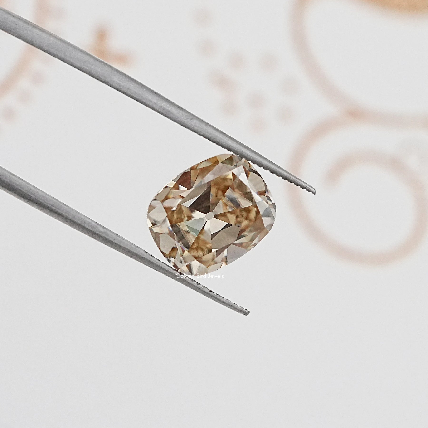 Old Mine Cut Yellow Cushion Loose Moissanite