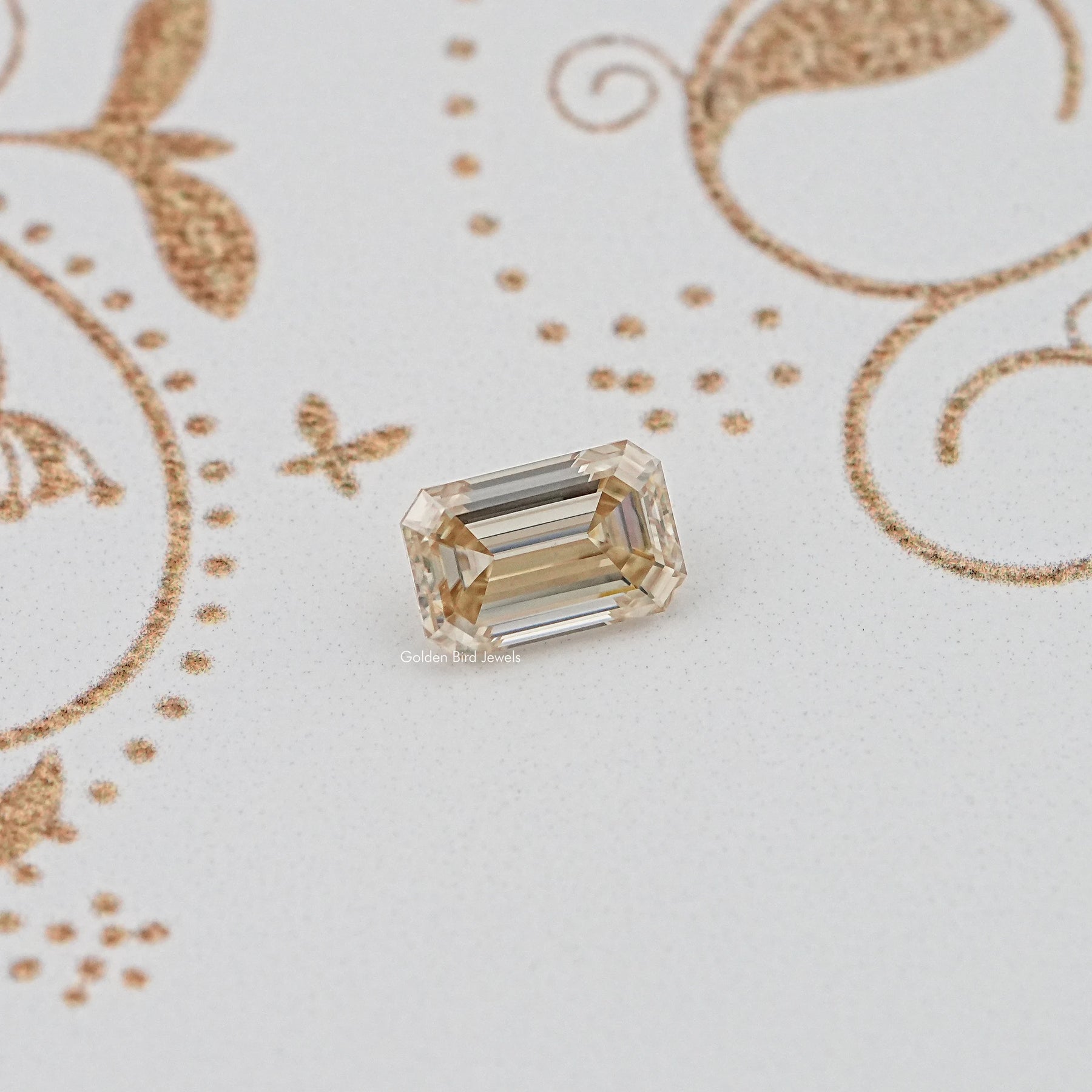 Loose Moissanite Yellow Old Mine Emerald