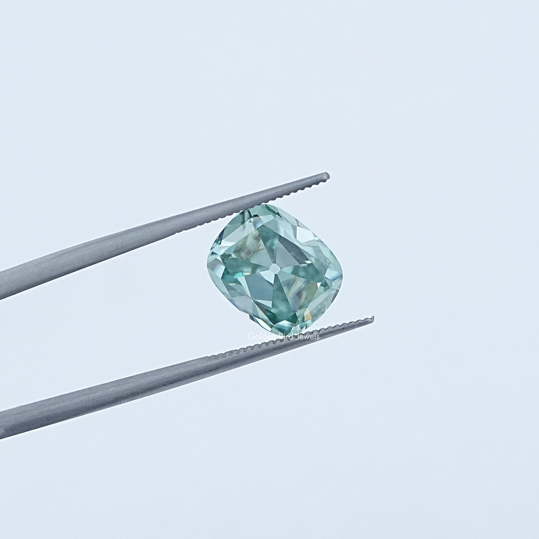 Detailed View Of Old Mine Cushion Cut Loose Moissanite