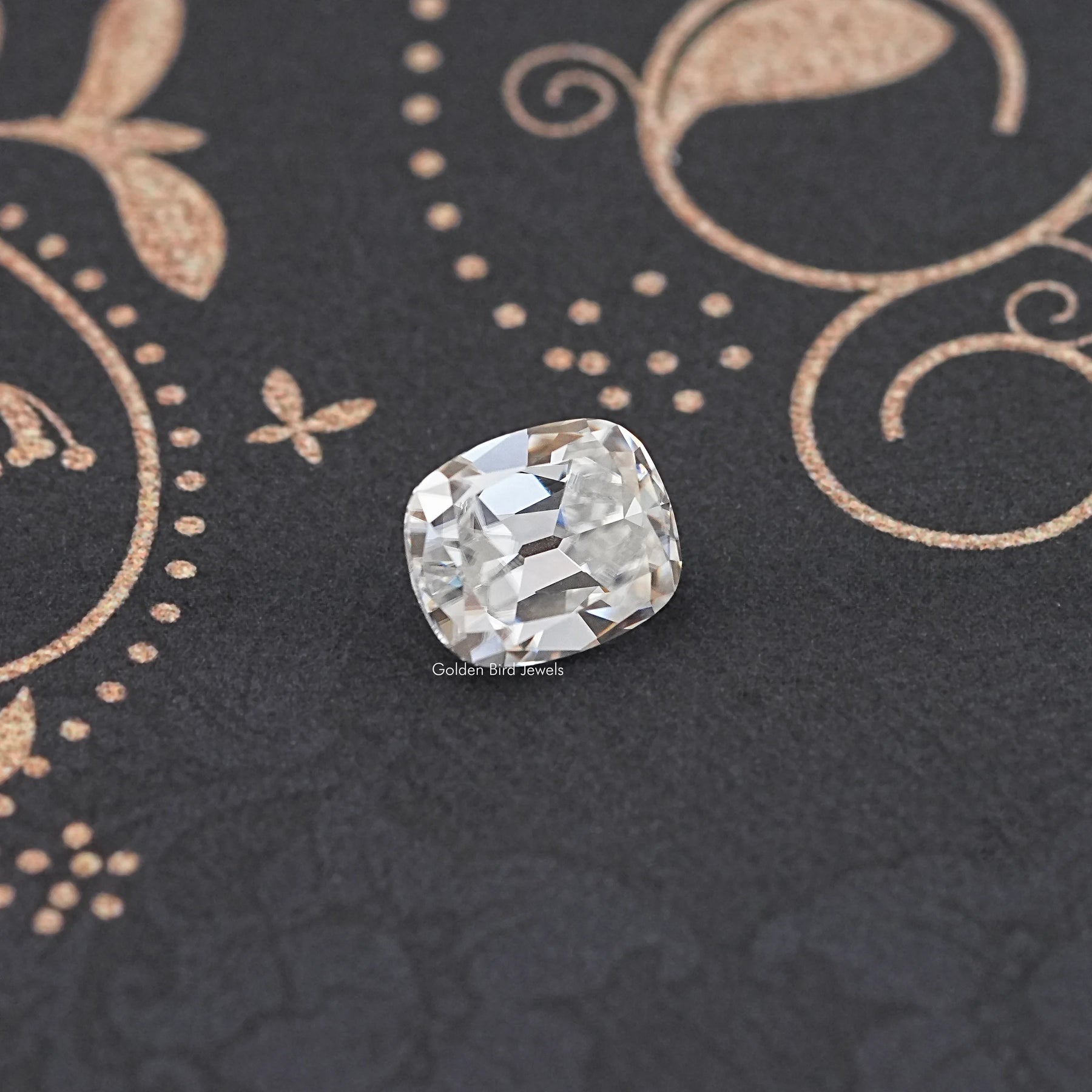 Top View of Old Mine Cushion Loose Moissanite Stone