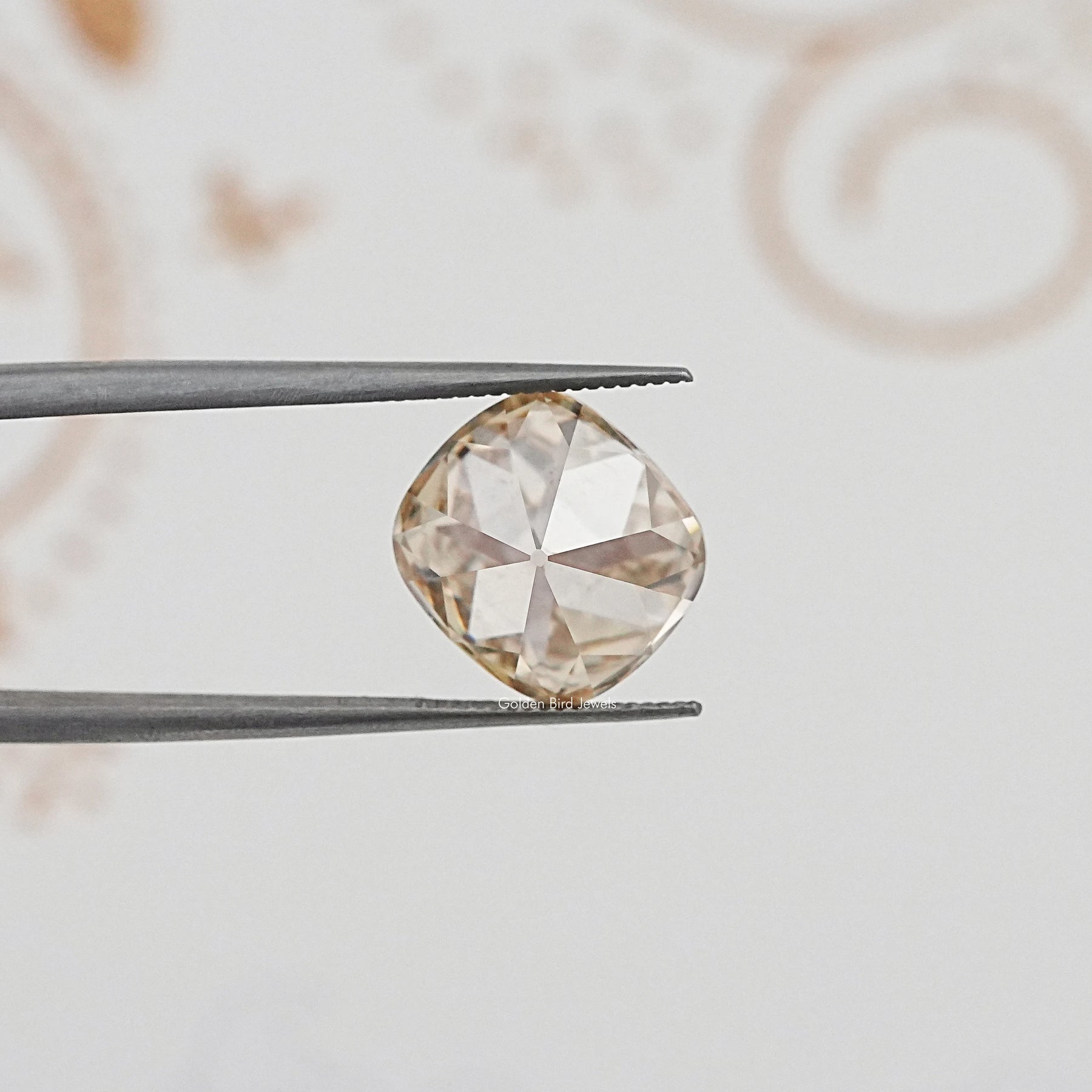 Front View Of Old Mine Cushion Cut Loose Moissanite Stone