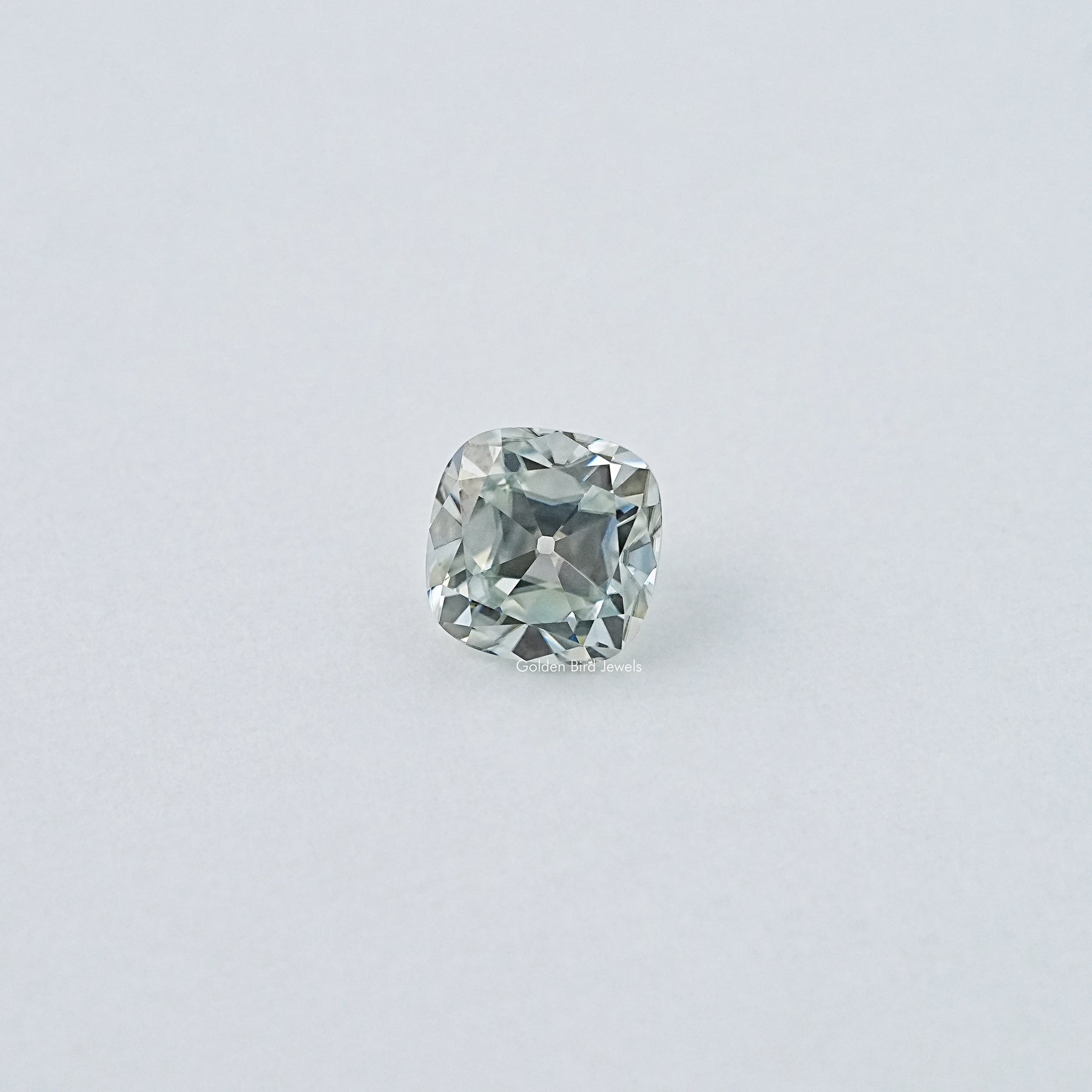 Light Blue Old Mine Cushion Cut Loose Moissanite