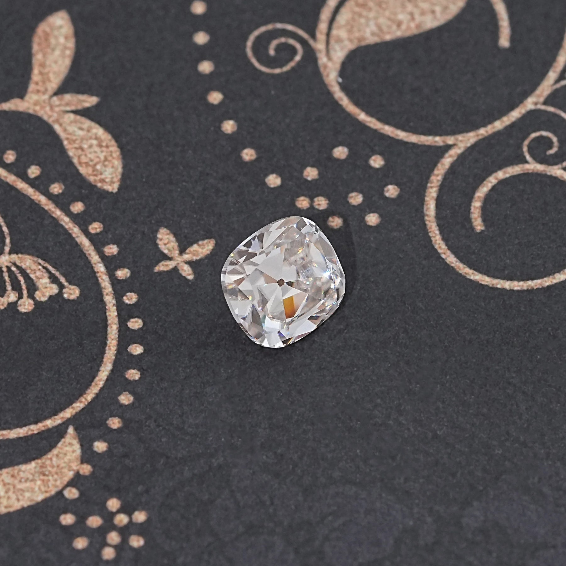 Top View of Old Mine Cushion Cut Loose Moissanite Stone